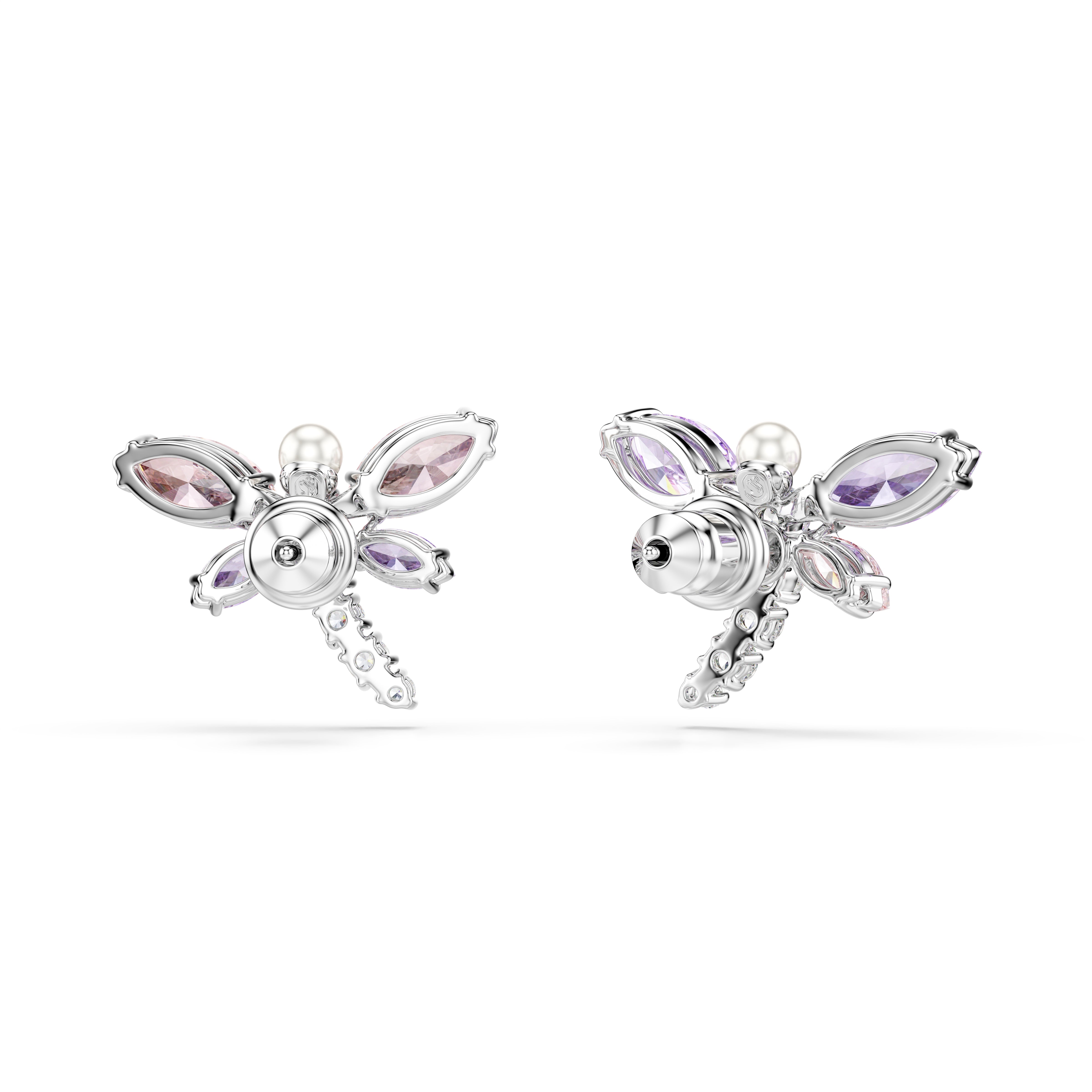 Swarovski Ariana Grande x Swarovski Stud Earrings – Mixed cuts, Dragonfly, Multicolored, Rhodium plated