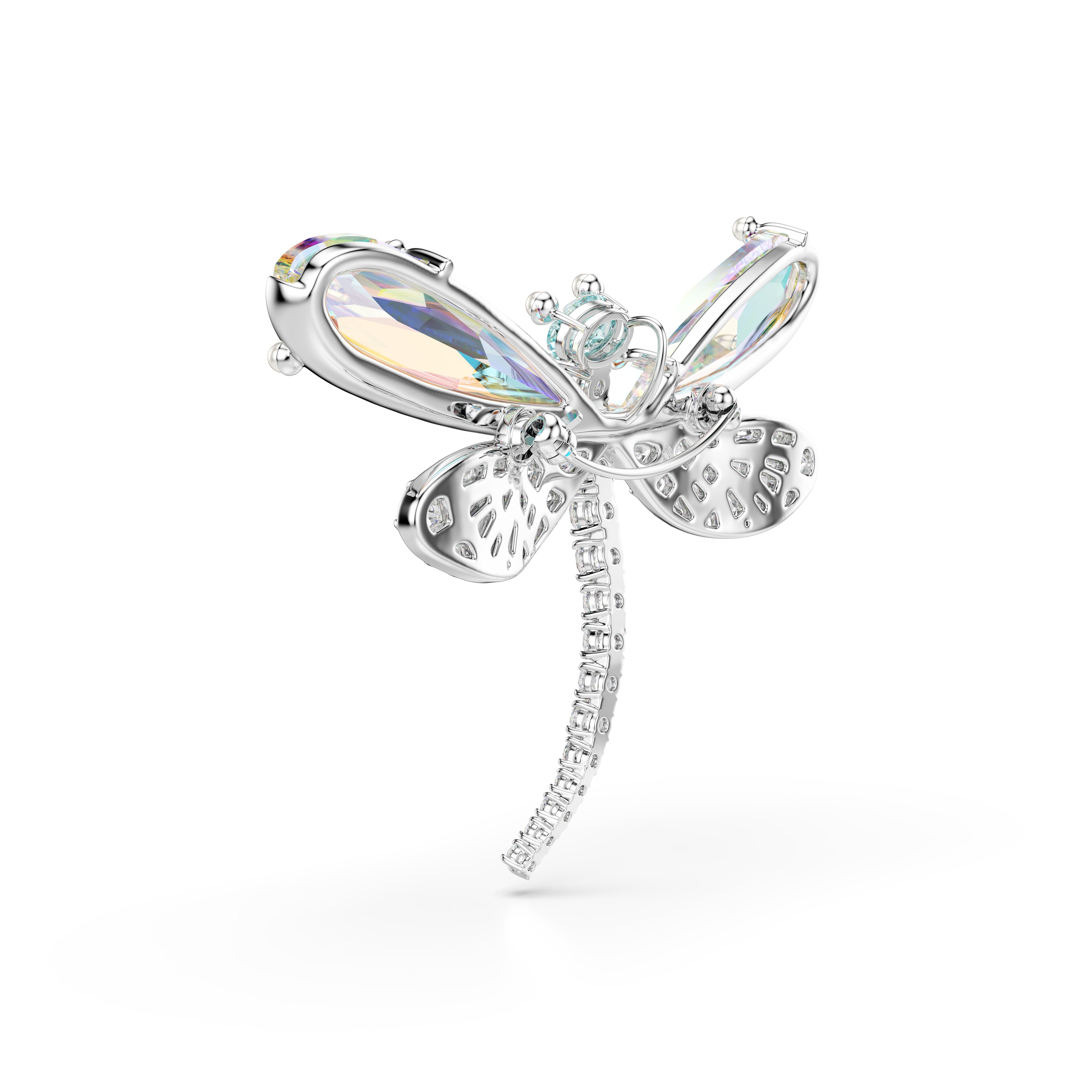 Swarovski Ariana Grande x Swarovski Pendant And Brooch – Crystal Pearl, Mixed cuts, Dragonfly, White, Rhodium plated