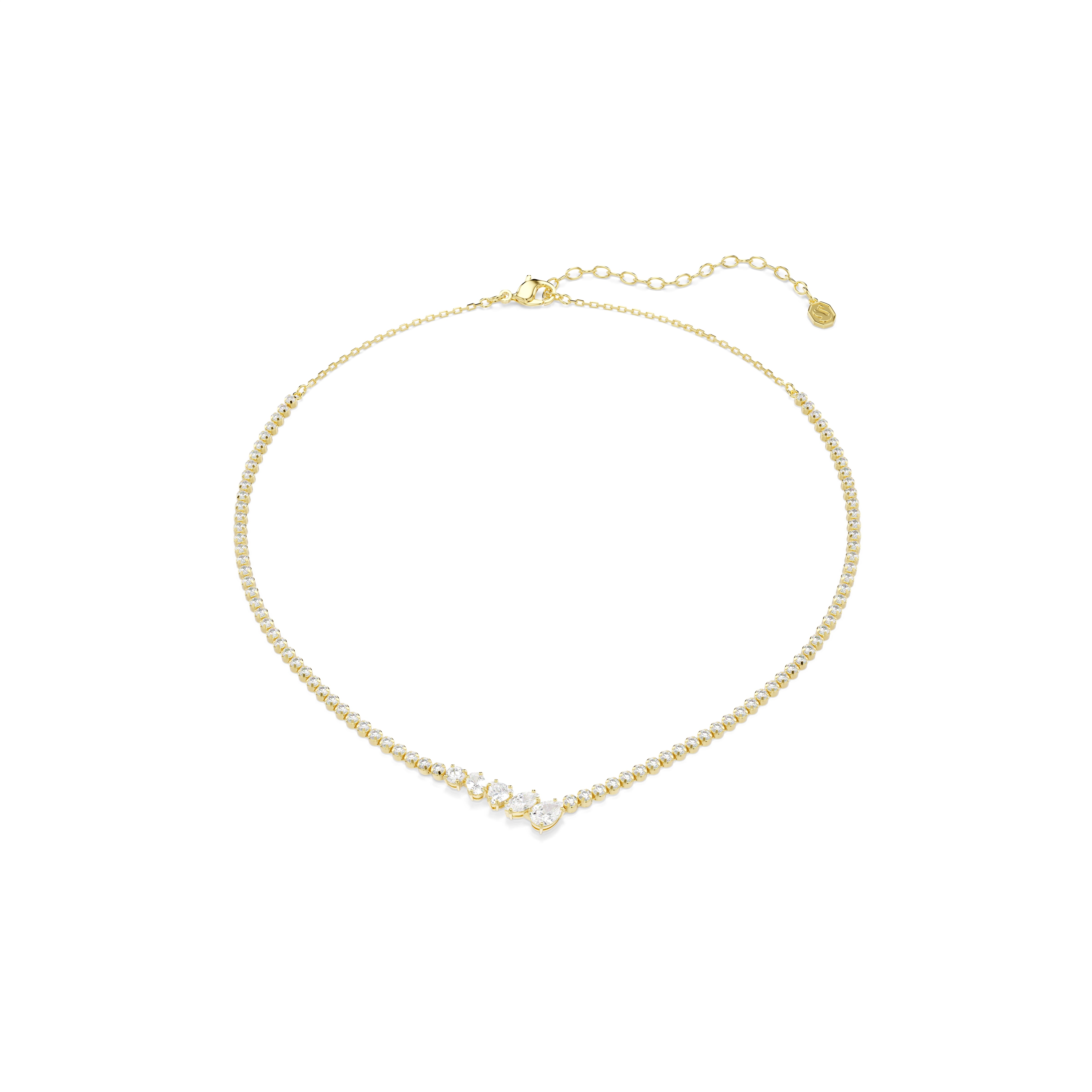 Swarovski Mesmera Necklace – Mixed cuts, White, 18K gold finish