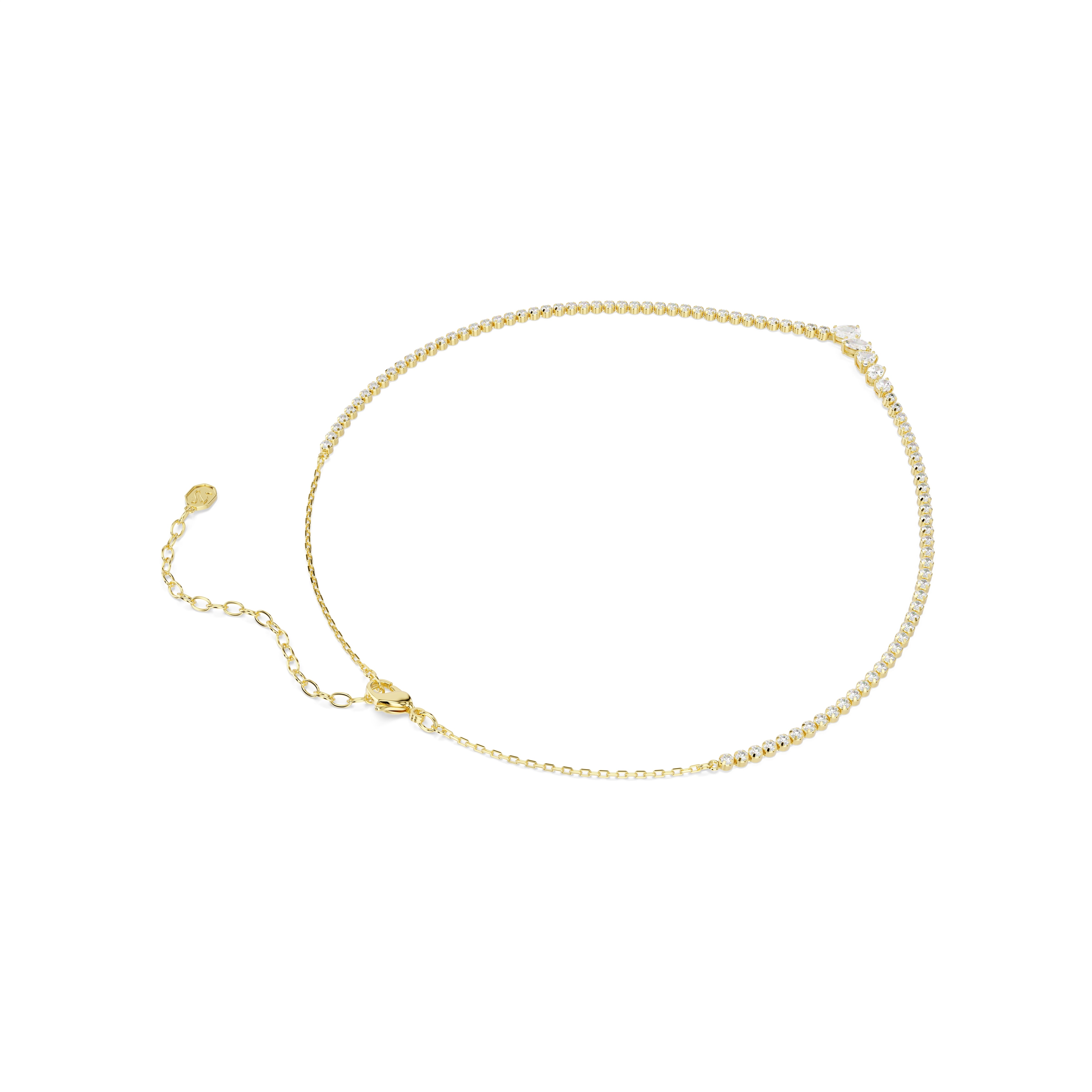 Swarovski Mesmera Necklace – Mixed cuts, White, 18K gold finish