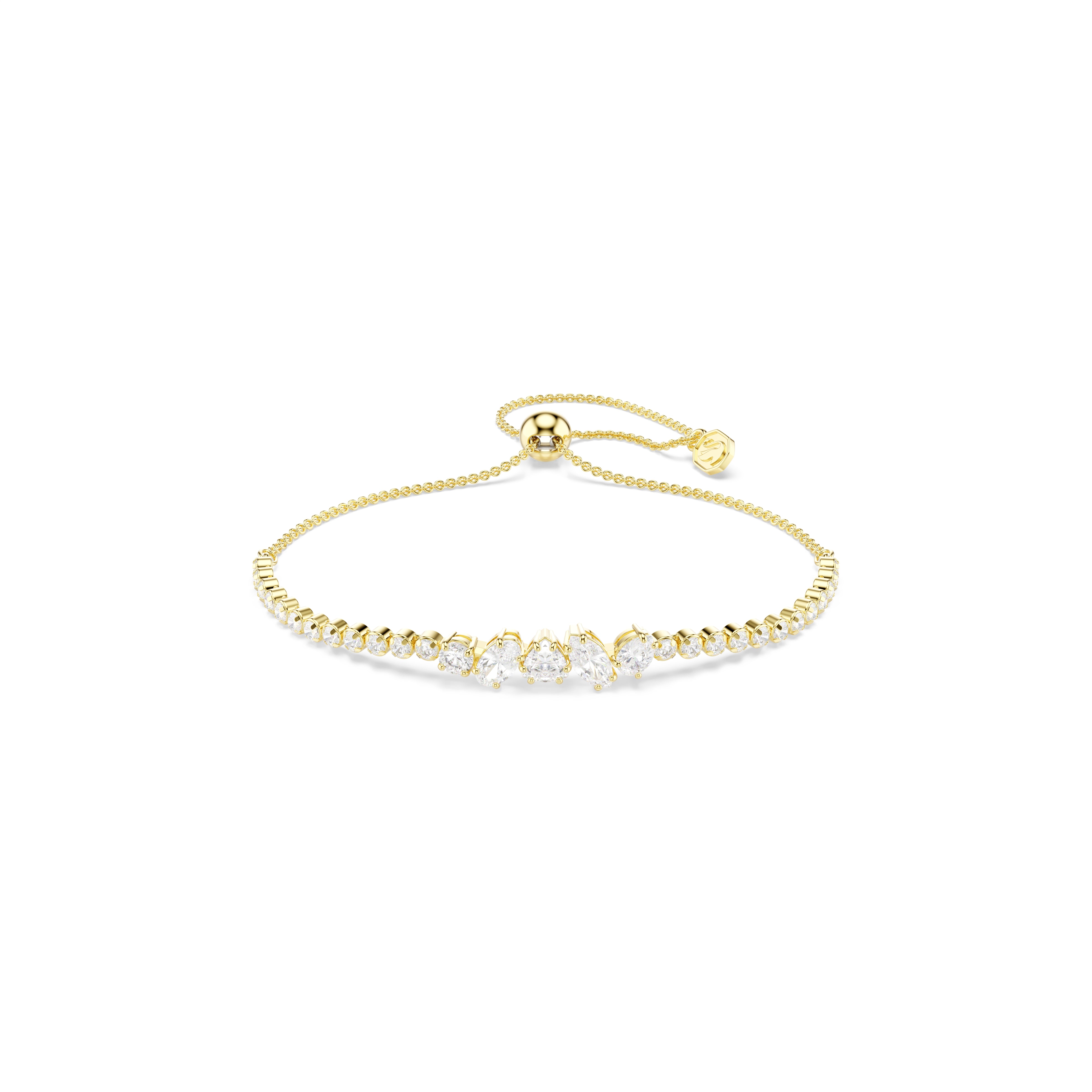 Swarovski Mesmera Bracelet – Mixed cuts, White, 18K gold finish