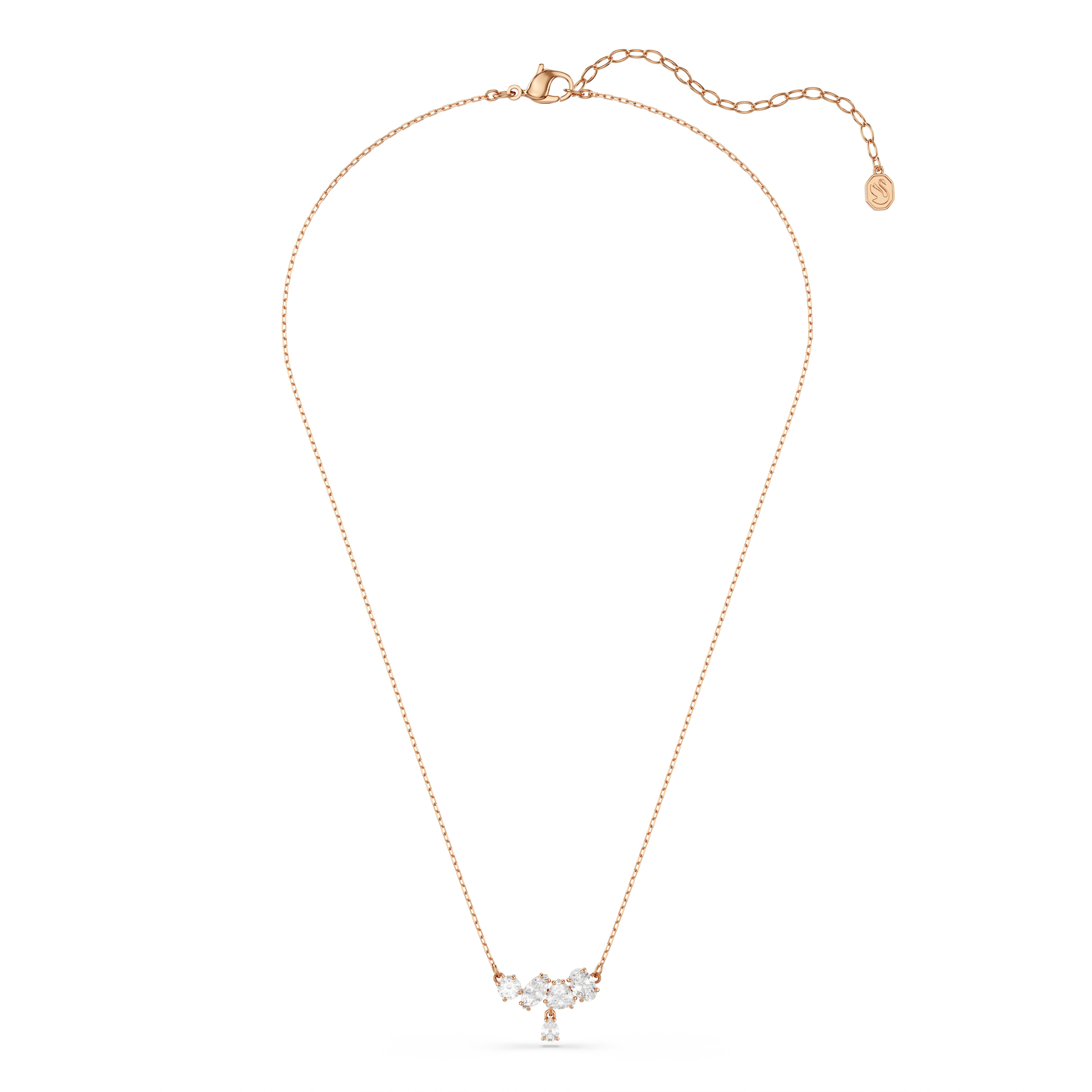 Swarovski Mesmera Necklace – Mixed cuts, White, 18K rose gold finish