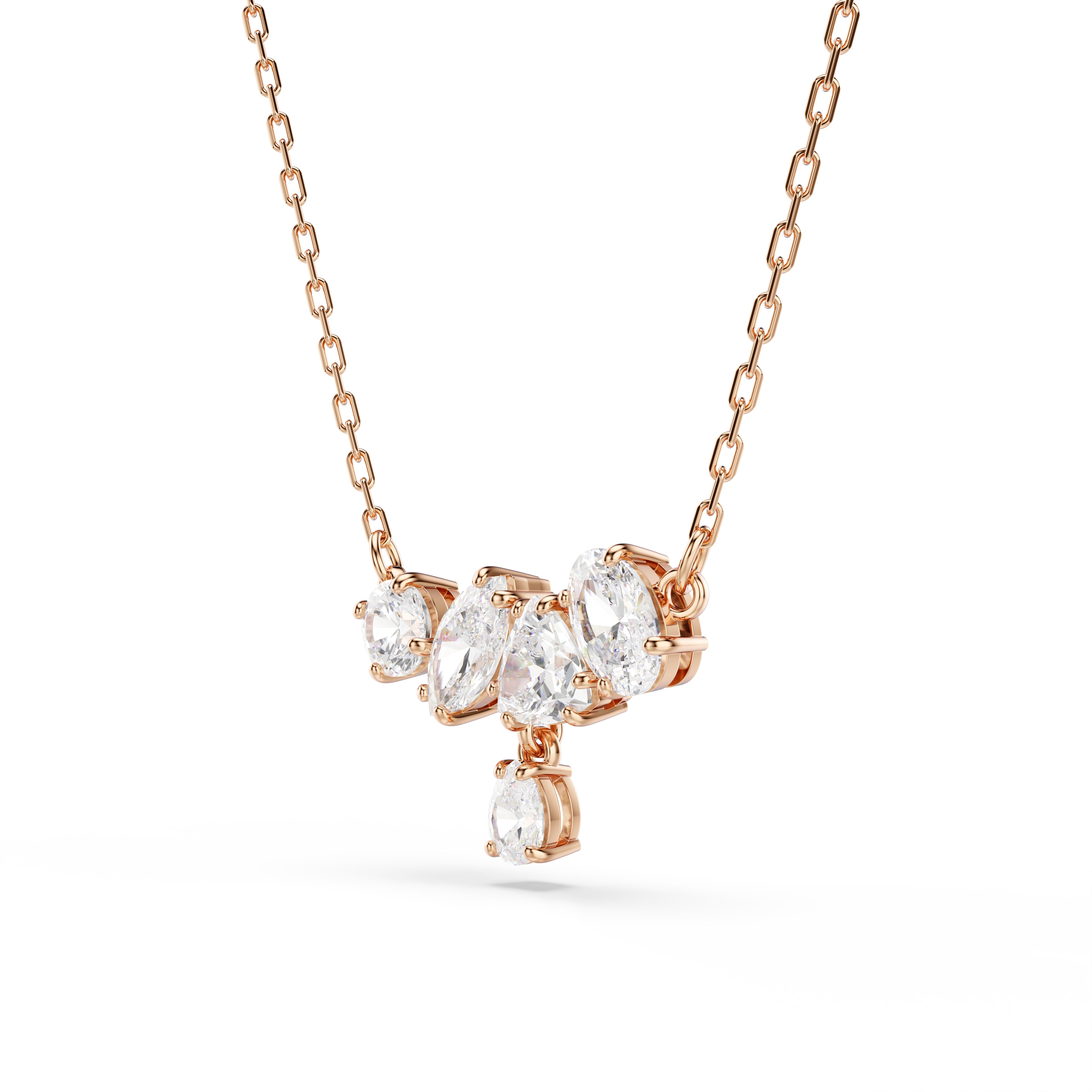 Swarovski Mesmera Necklace – Mixed cuts, White, 18K rose gold finish