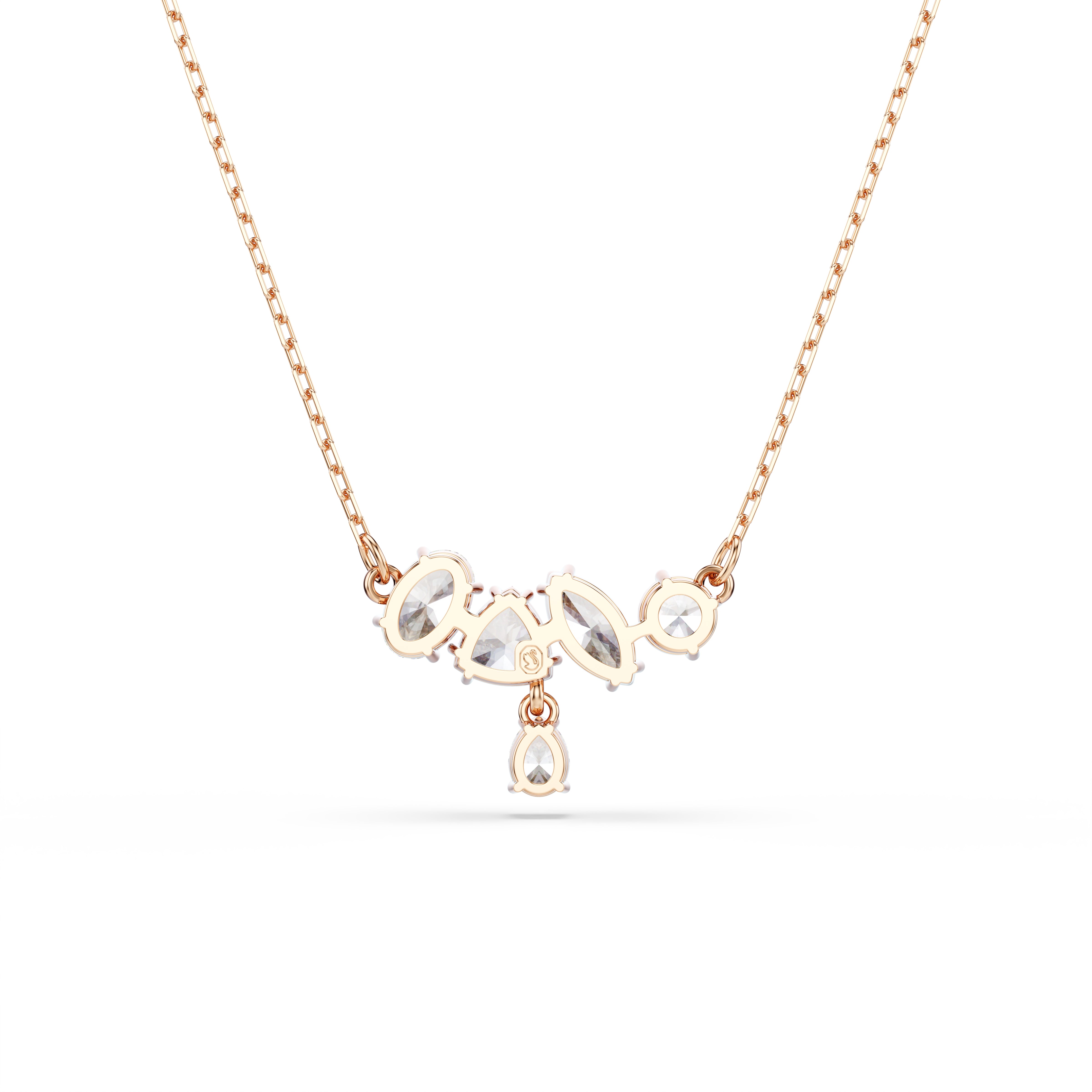 Swarovski Mesmera Necklace – Mixed cuts, White, 18K rose gold finish