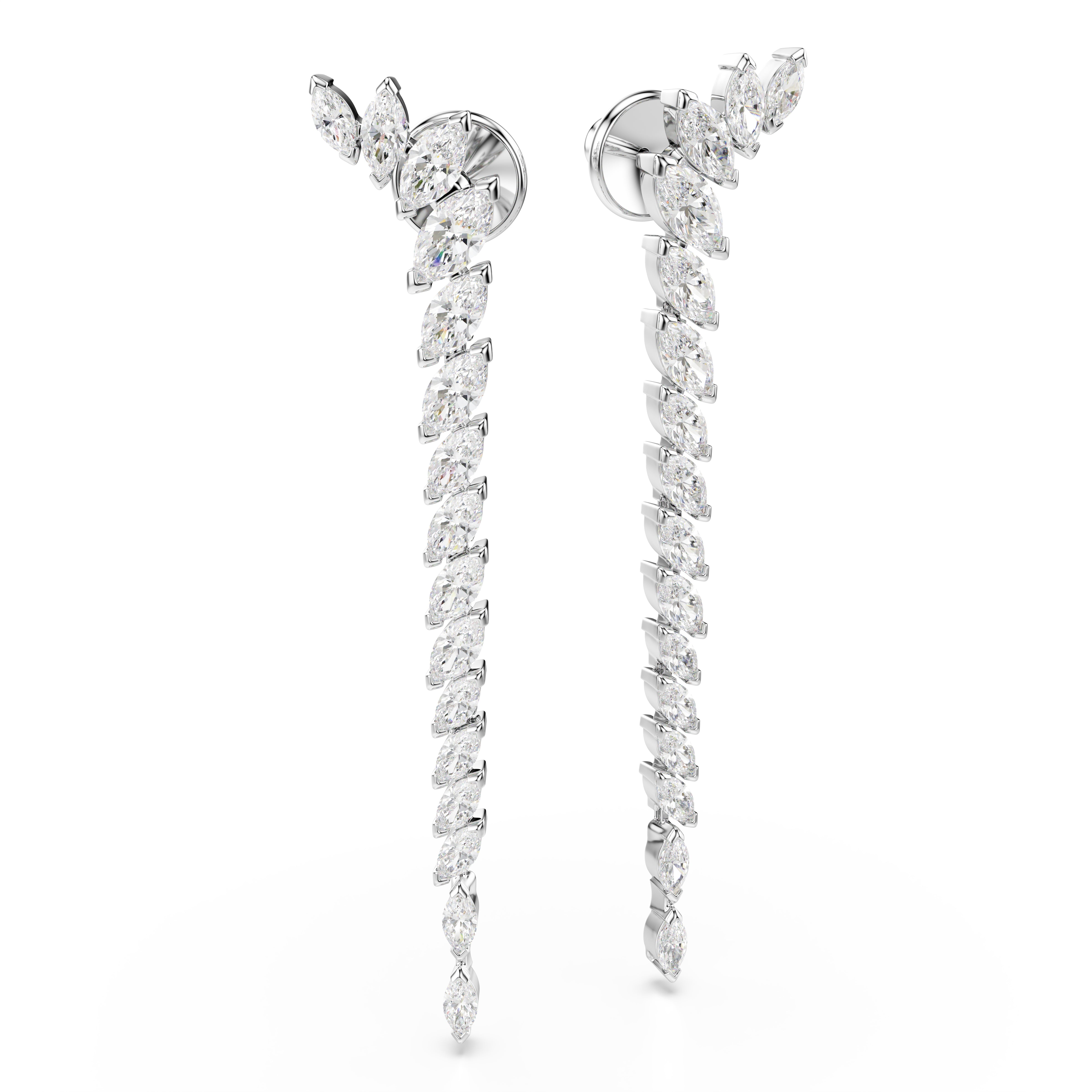 Swarovski Mesmera Earrings – Marquise cut, White, Rhodium plated