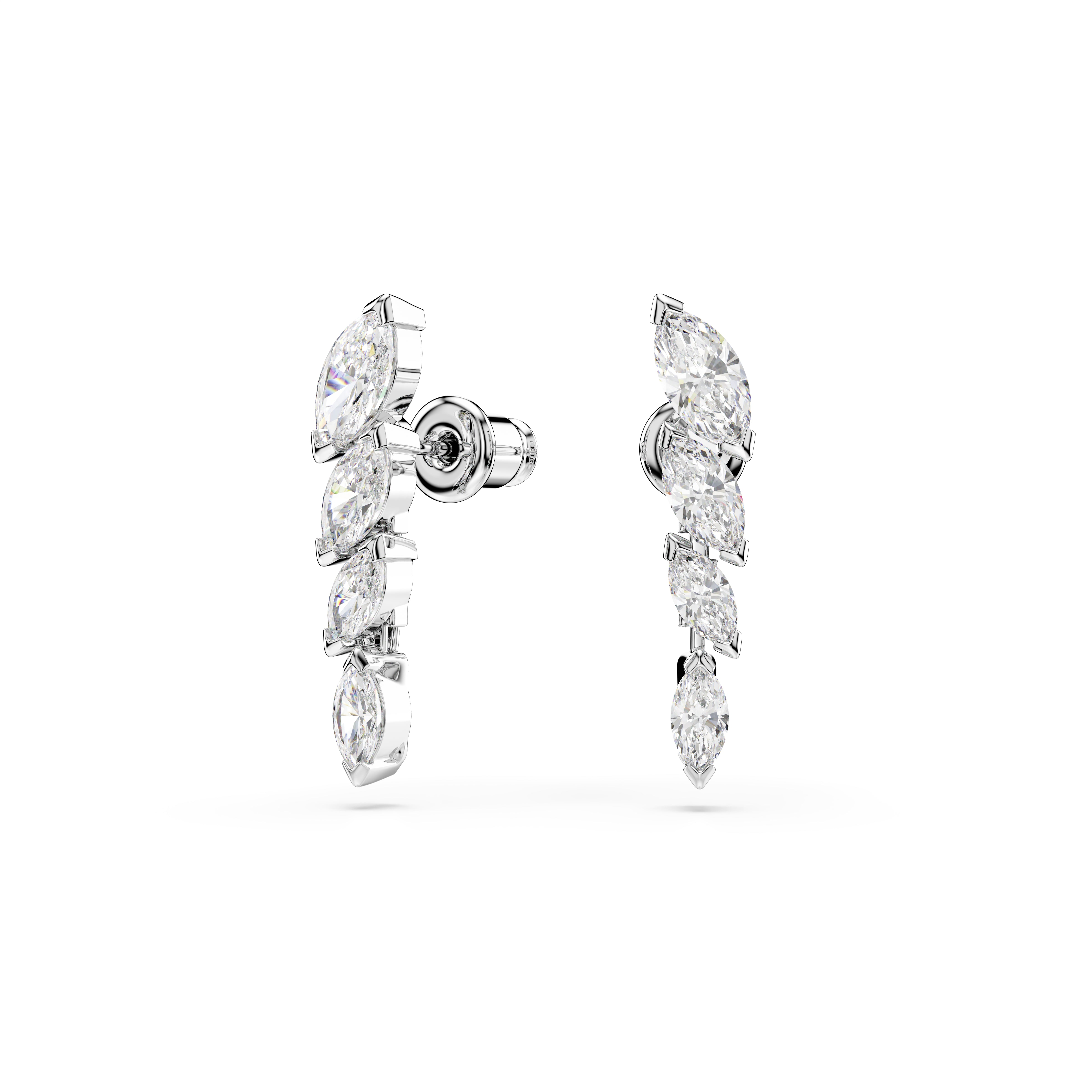 Swarovski Mesmera Earrings – Marquise cut, White, Rhodium plated