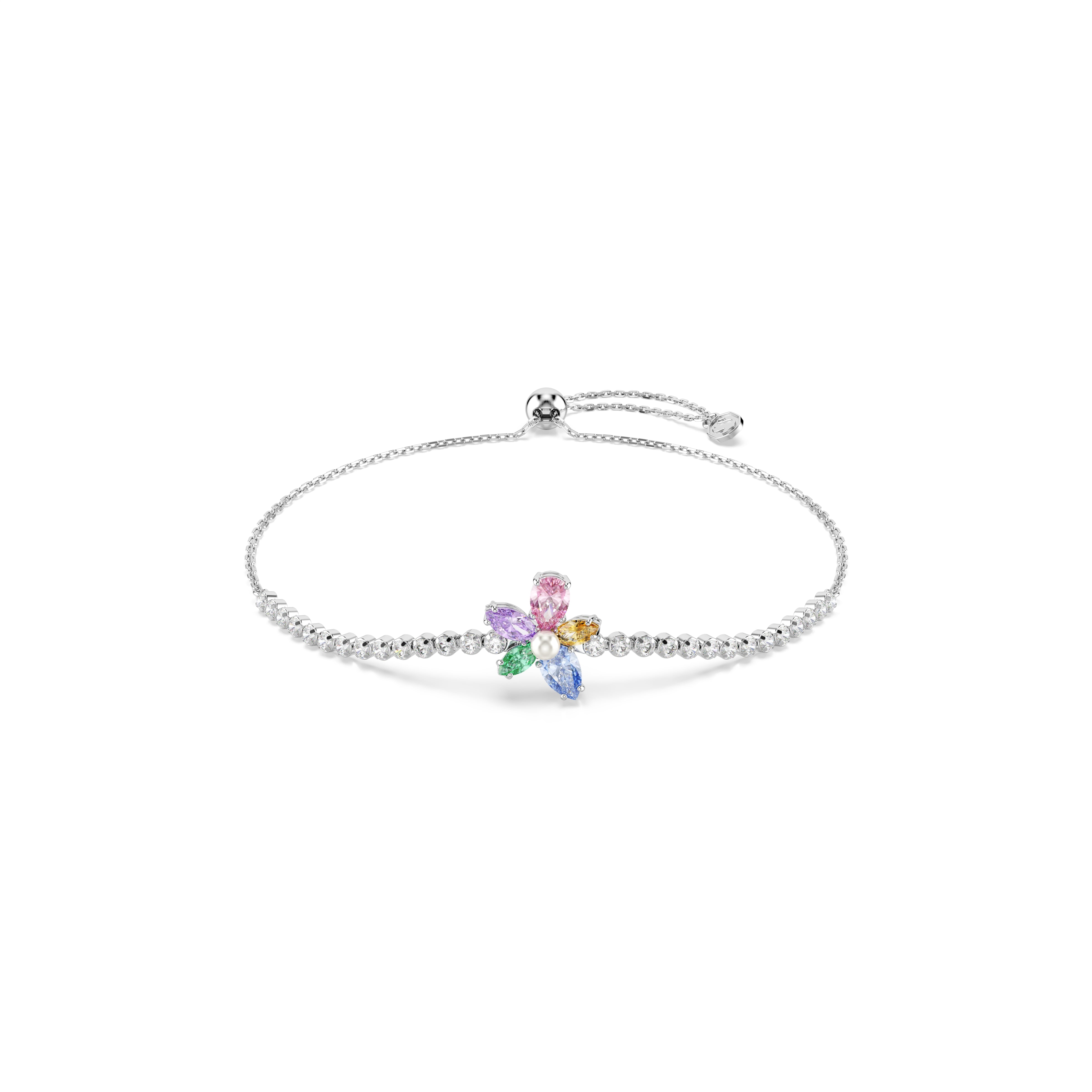 Swarovski Ariana Grande x Swarovski bracelet – Mixed cuts, Flower, Multicolored, Rhodium plated