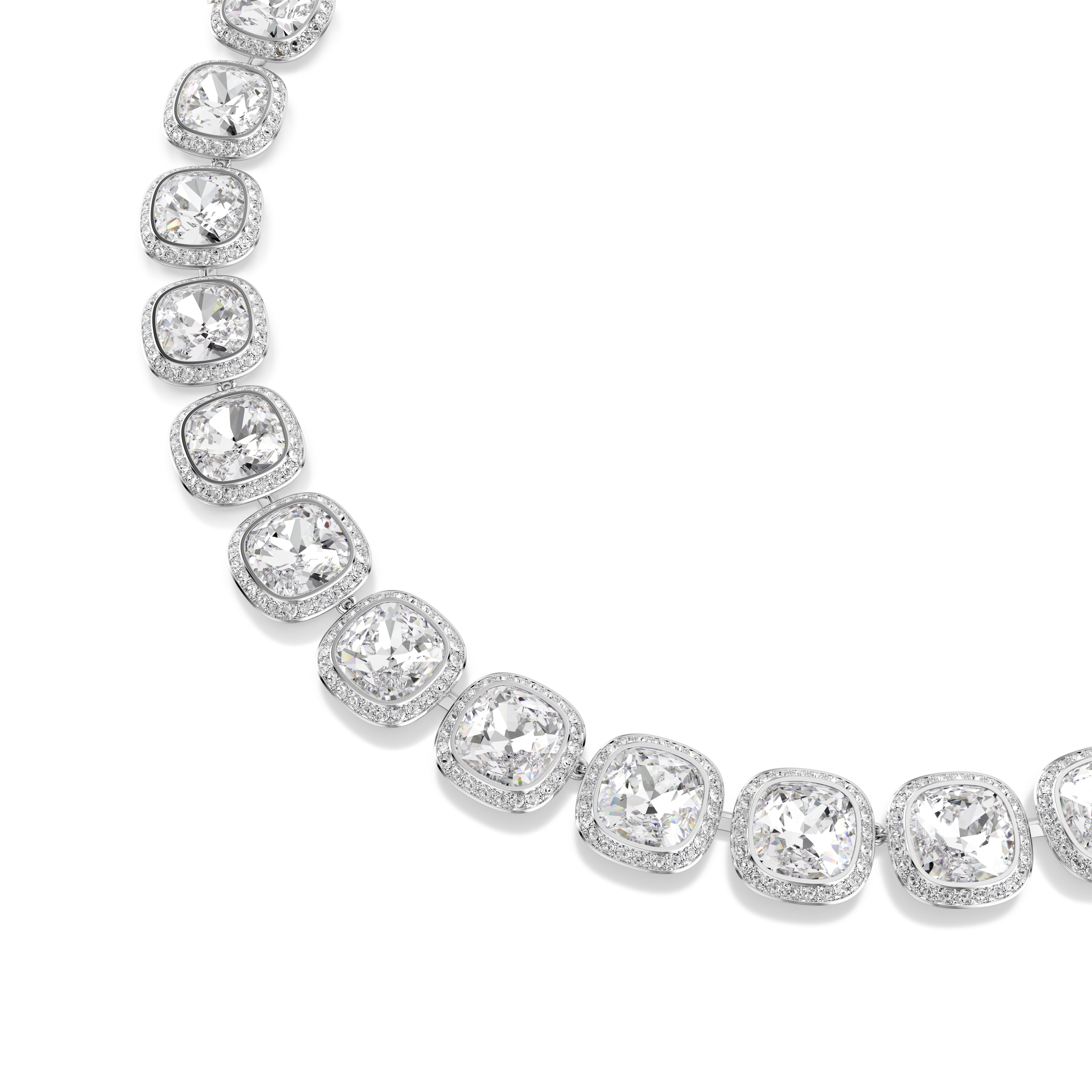 Swarovski Una Angelic Necklace – Cushion cut, White, Rhodium plated