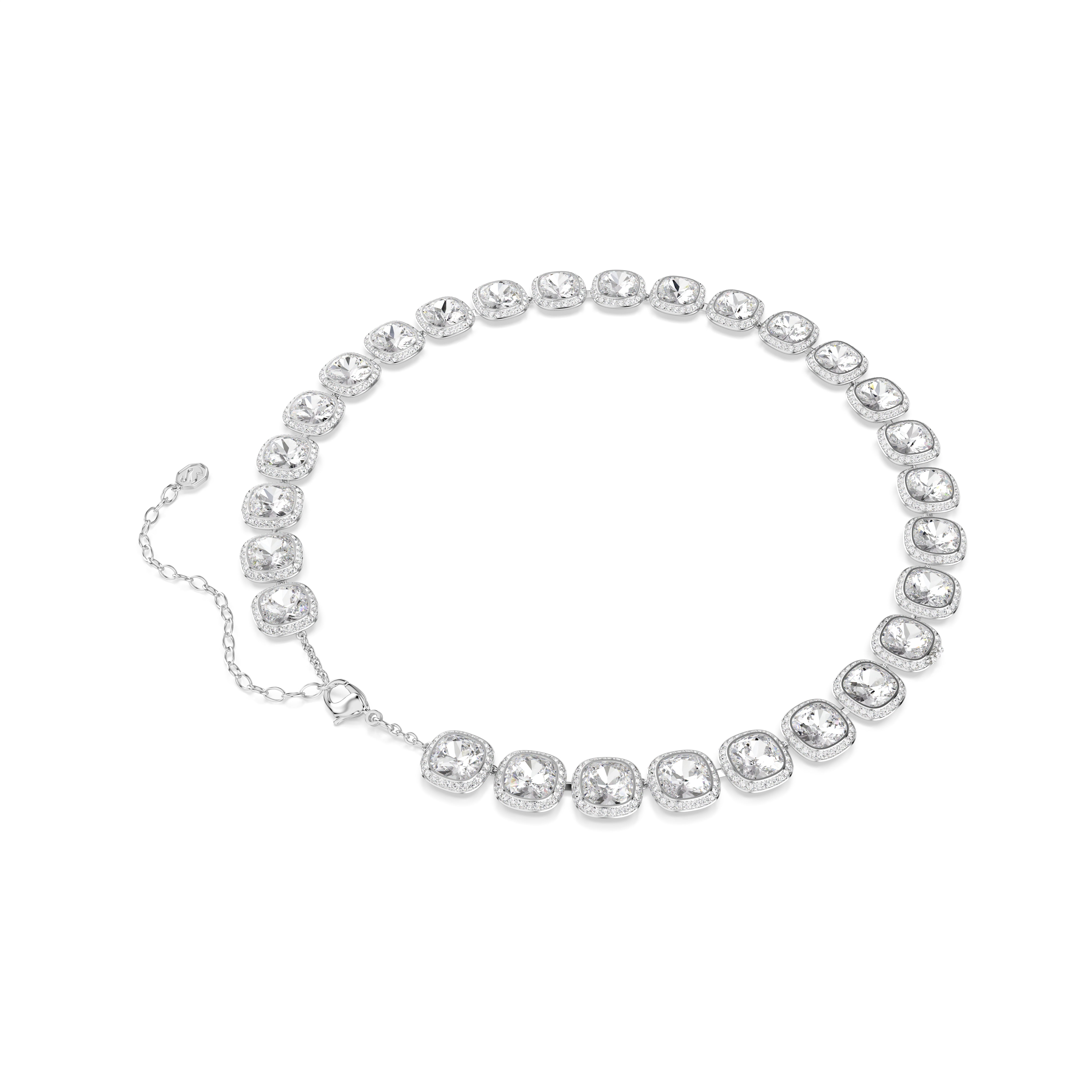Swarovski Una Angelic Necklace – Cushion cut, White, Rhodium plated