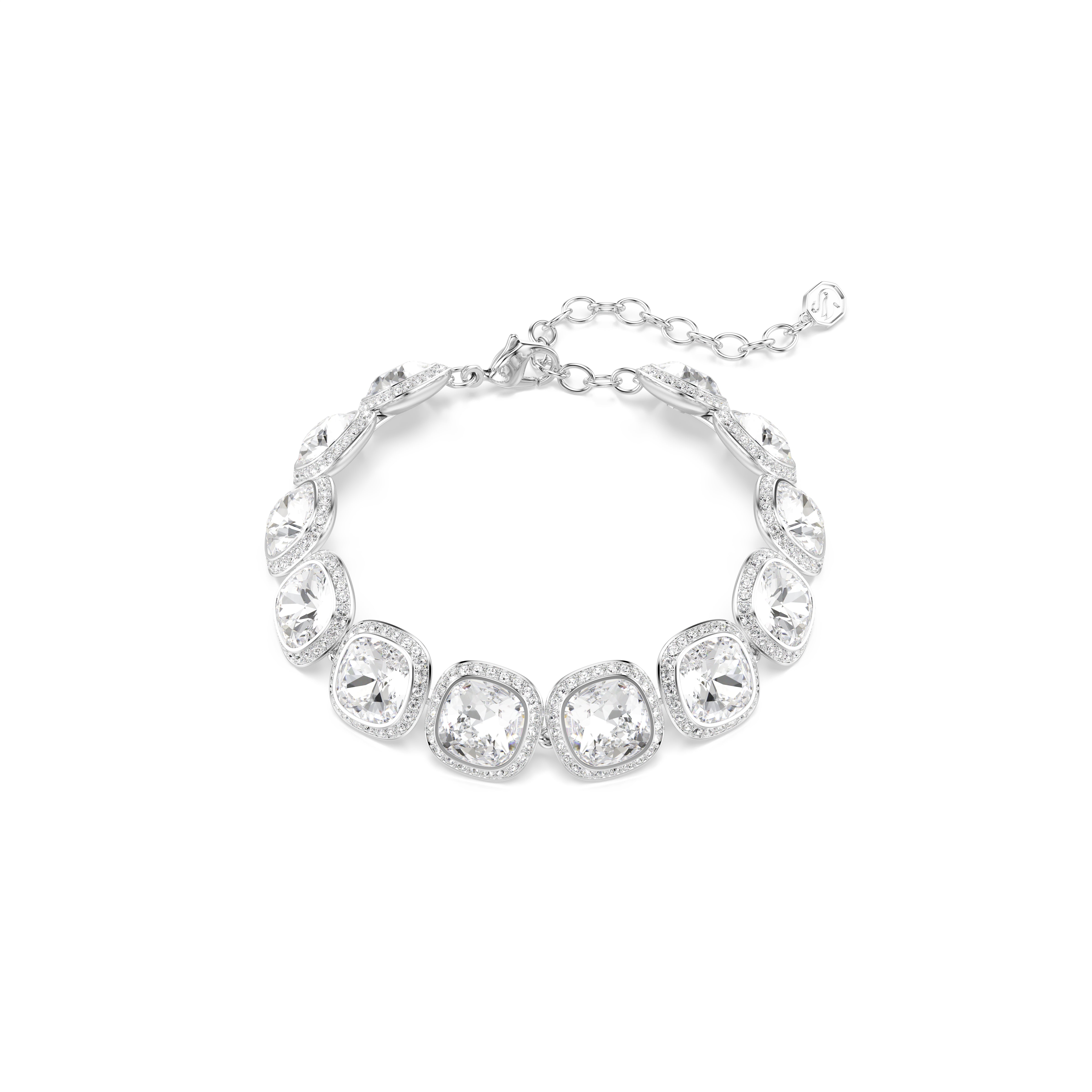 Swarovski Una Angelic Bracelet – Cushion cut, White, Rhodium plated
