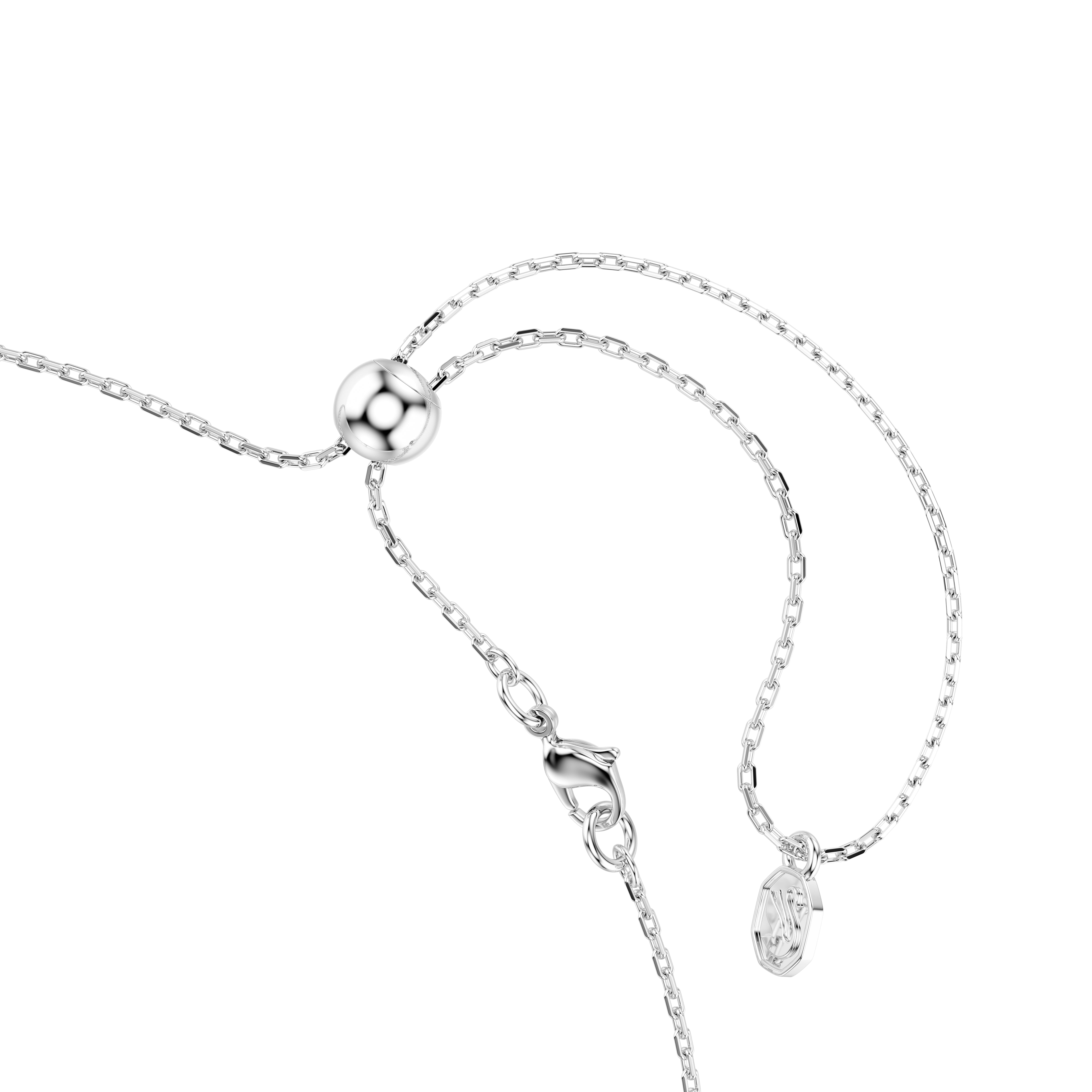 Swarovski Matrix Necklace – Round cut, White, Rhodium plated