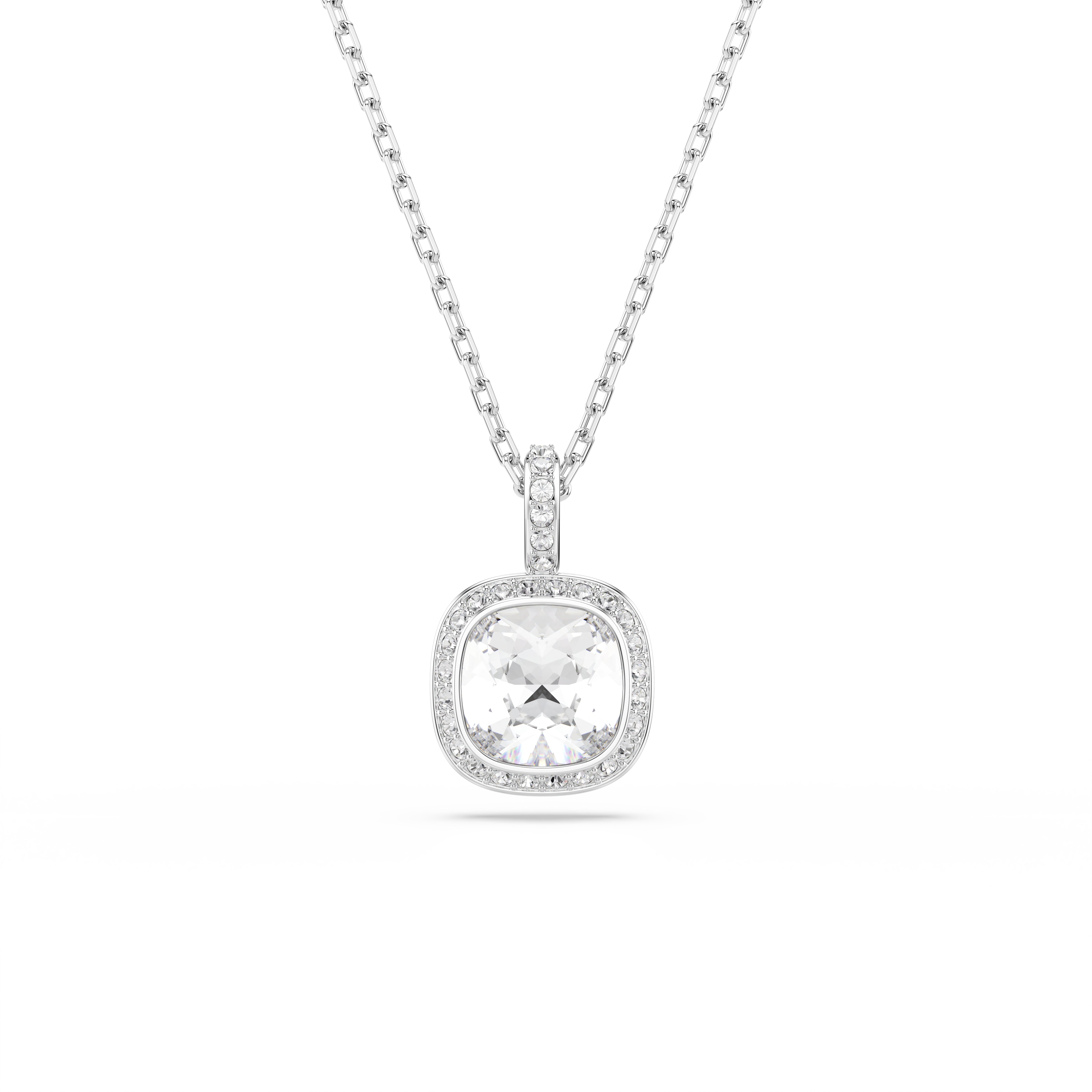 Swarovski Una Angelic Set – Cushion cut, White, Rhodium plated