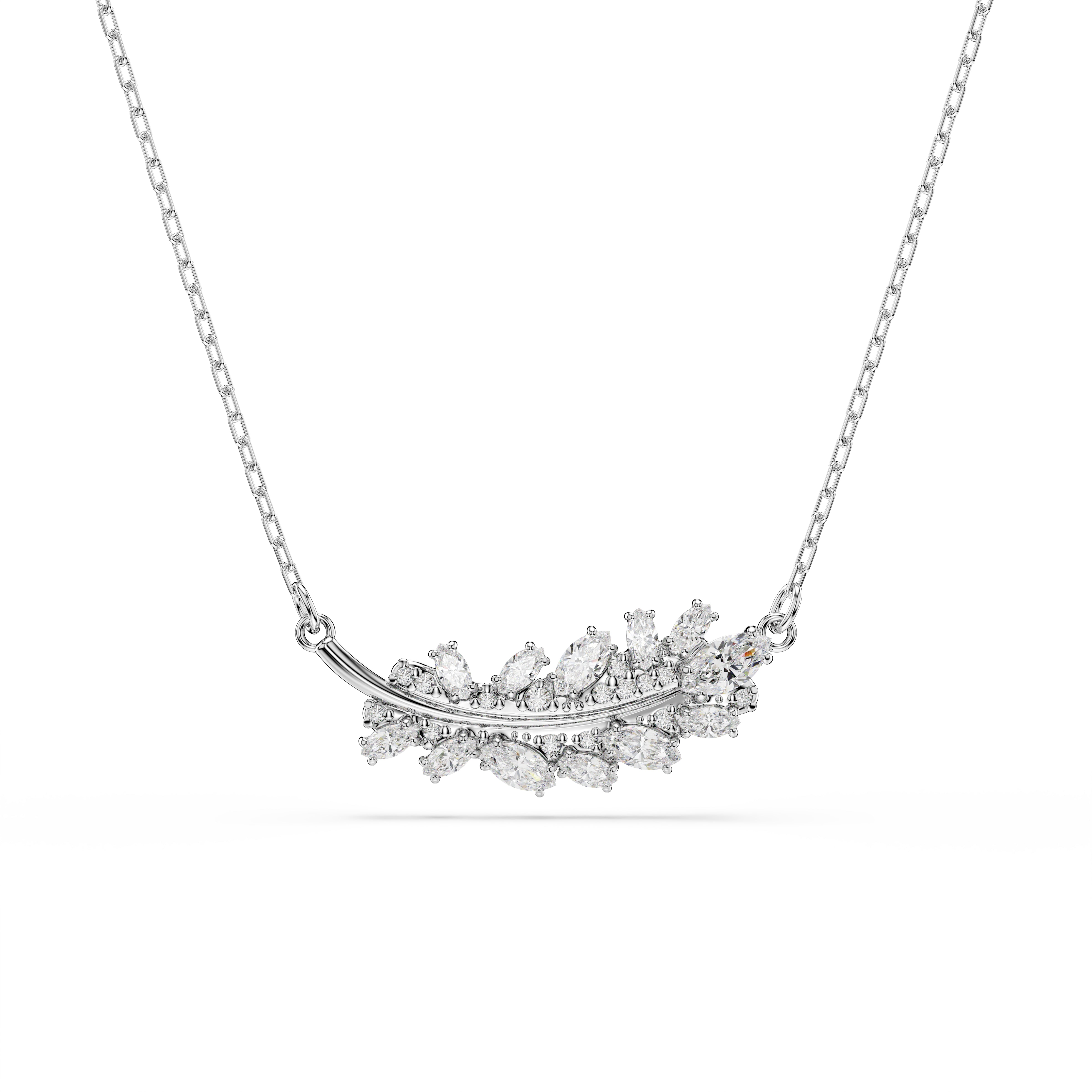 Swarovski Vienna Pendant – Mixed cuts, Feather, White, Rhodium plated