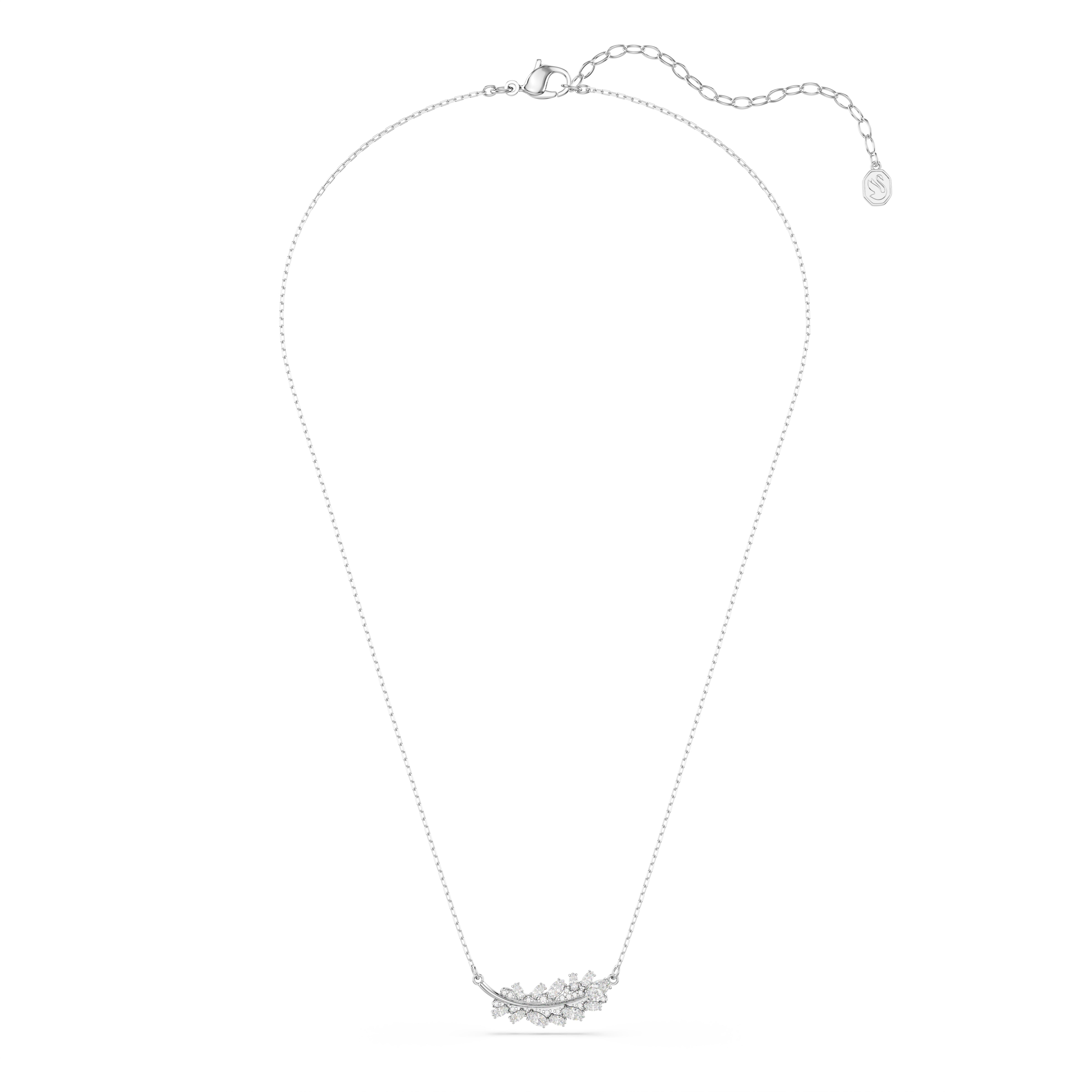 Swarovski Vienna Pendant – Mixed cuts, Feather, White, Rhodium plated