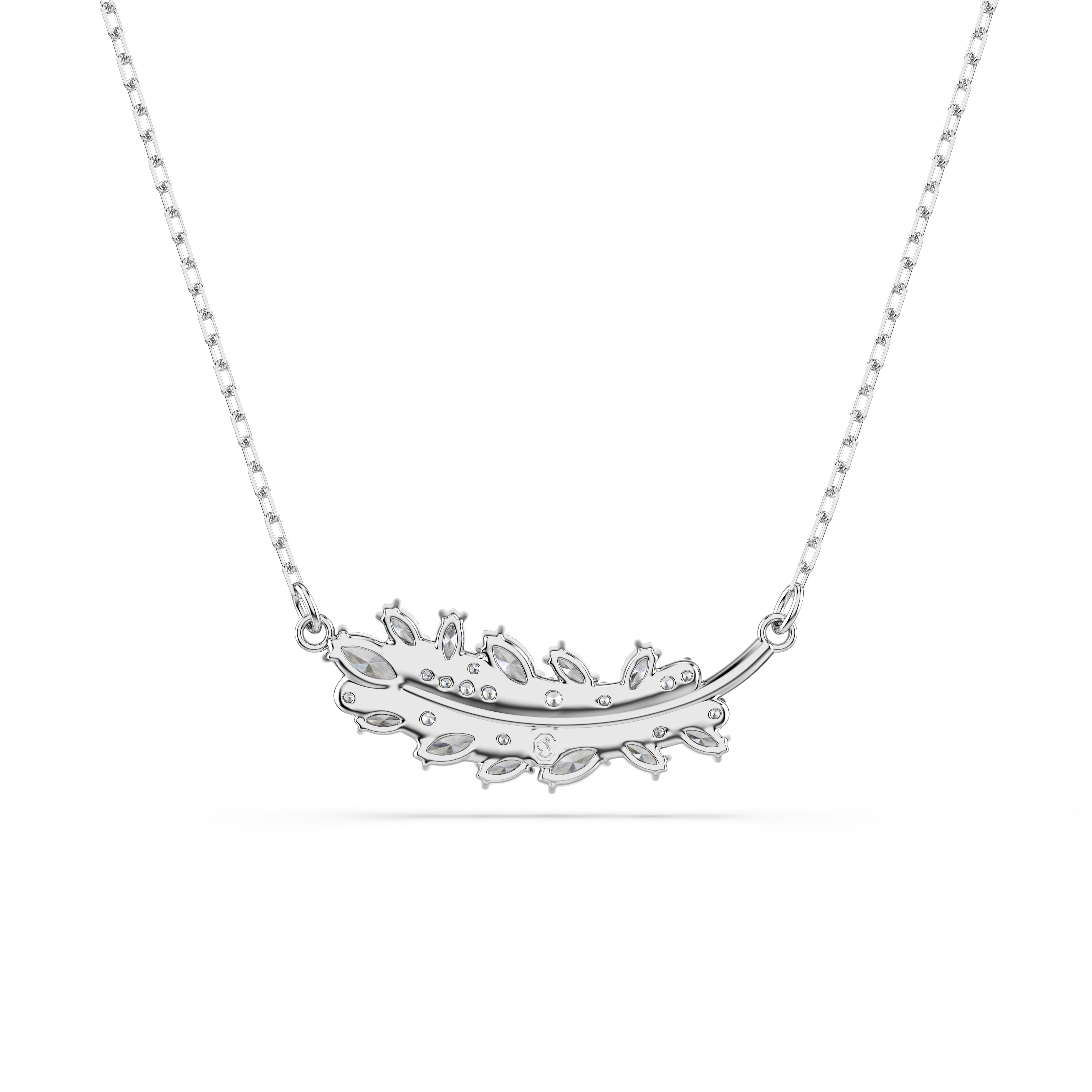 Swarovski Vienna Pendant – Mixed cuts, Feather, White, Rhodium plated