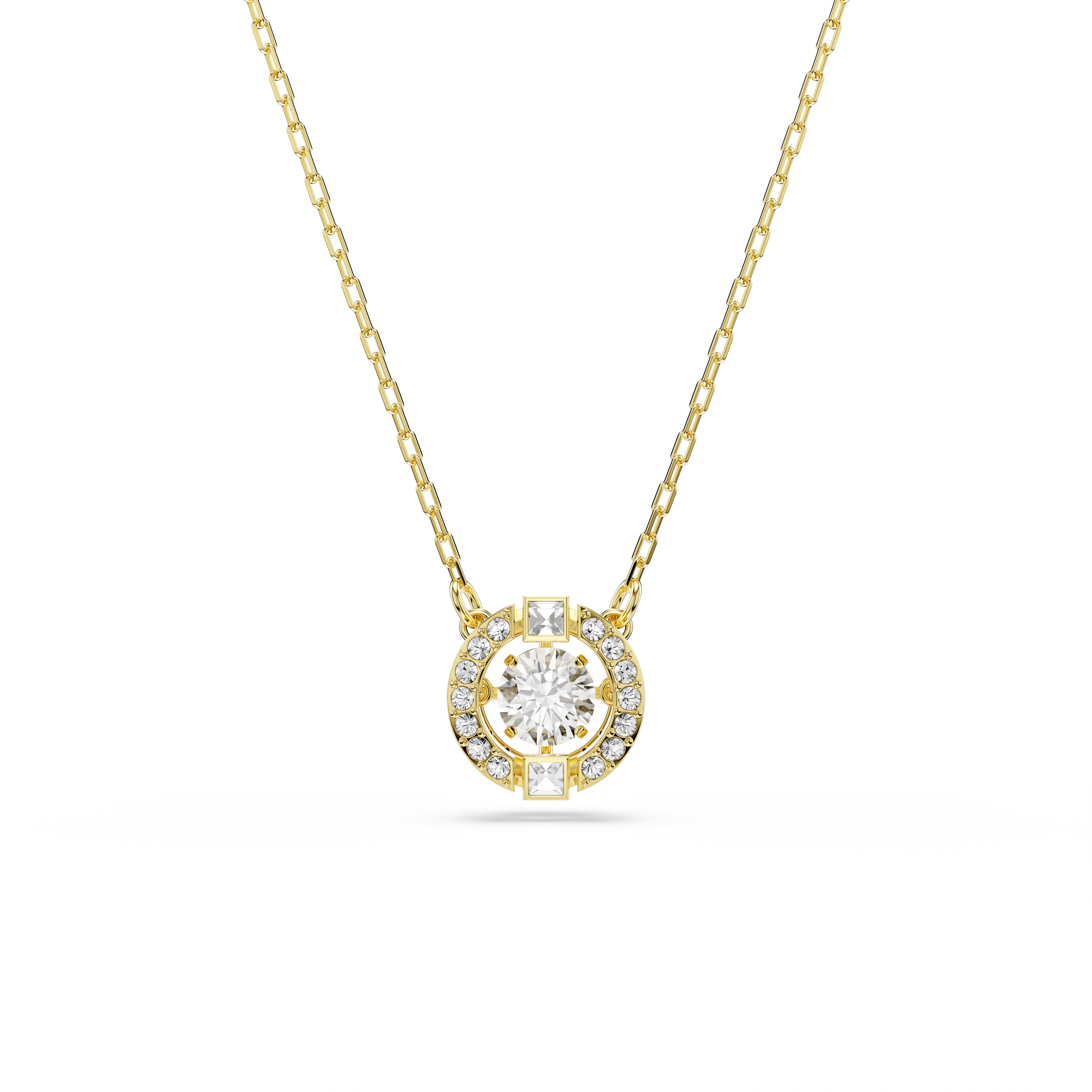Swarovski Una Angelic Pendant – Mixed cuts, White, 18K gold finish