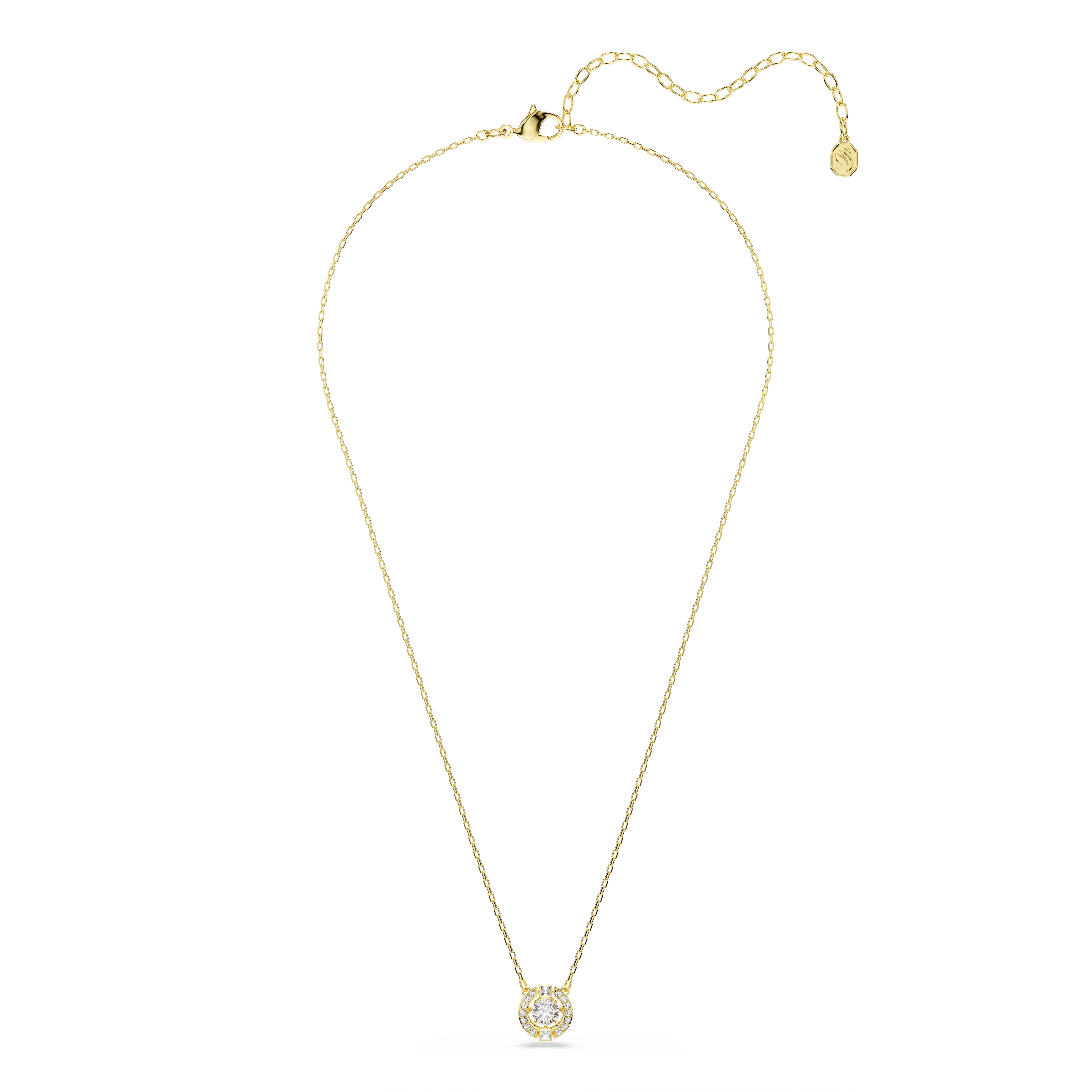 Swarovski Una Angelic Pendant – Mixed cuts, White, 18K gold finish