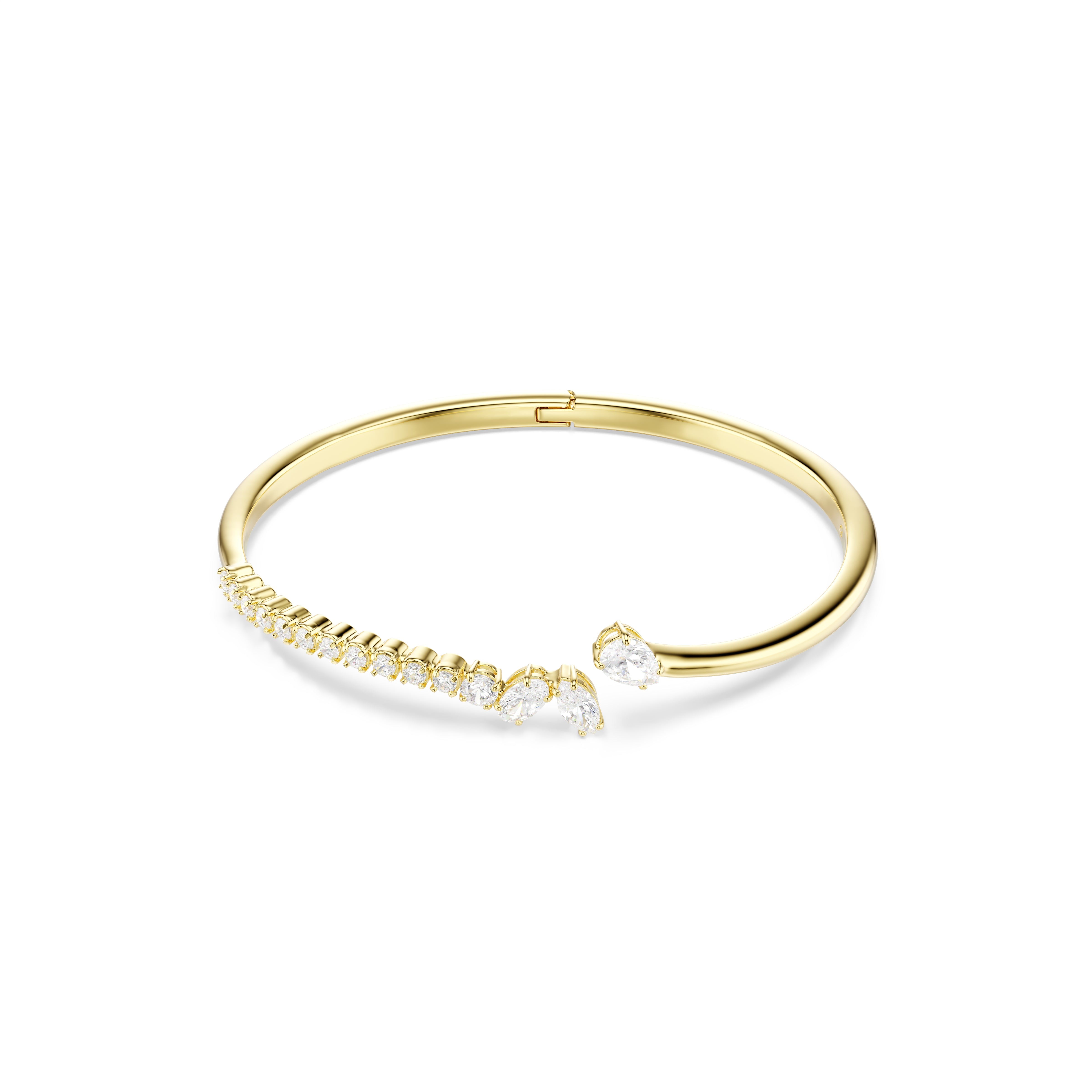 Swarovski Mesmera Bangle – Mixed cuts, White, 18K gold finish