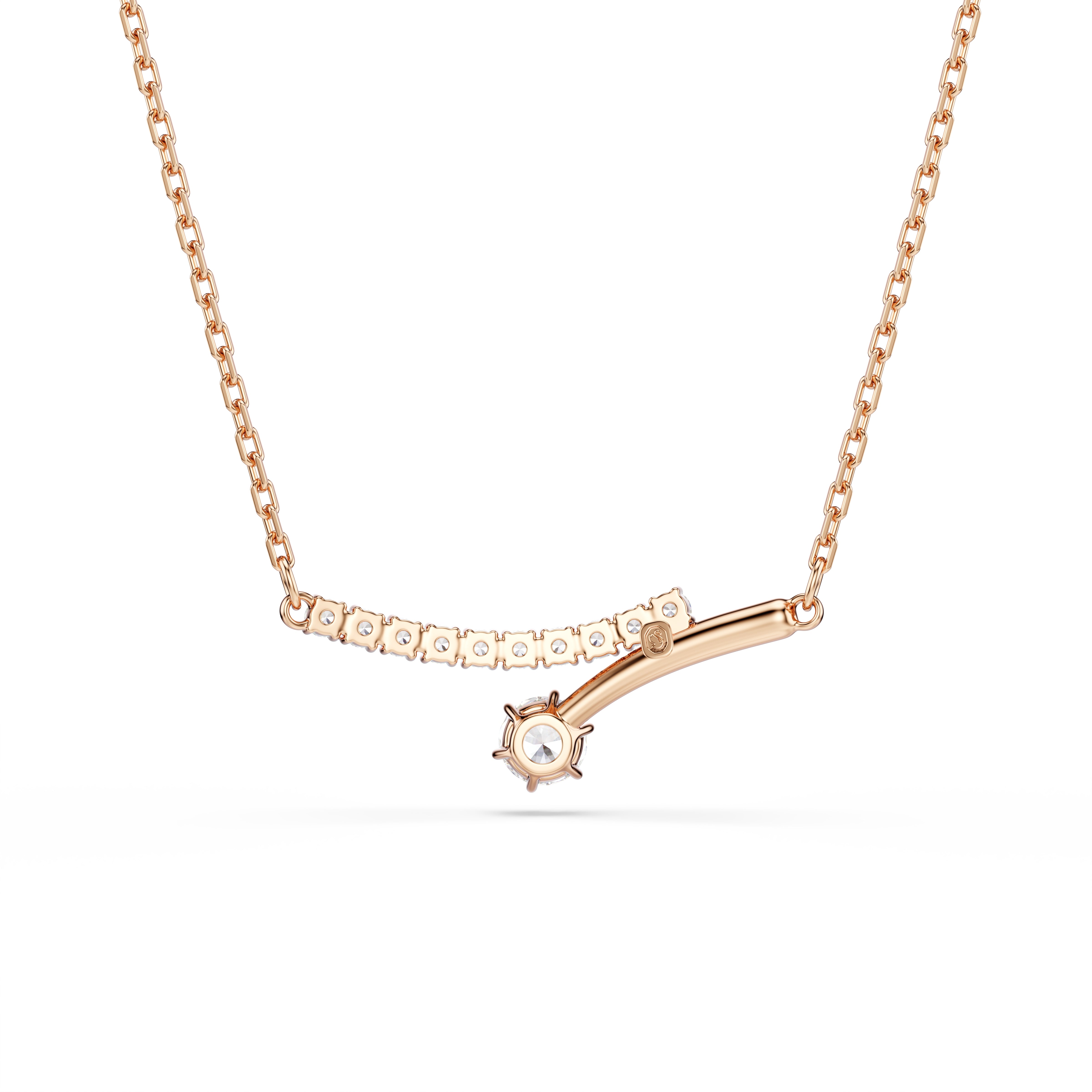 Swarovski Matrix Necklace – Round cut, White, 18K rose gold finish
