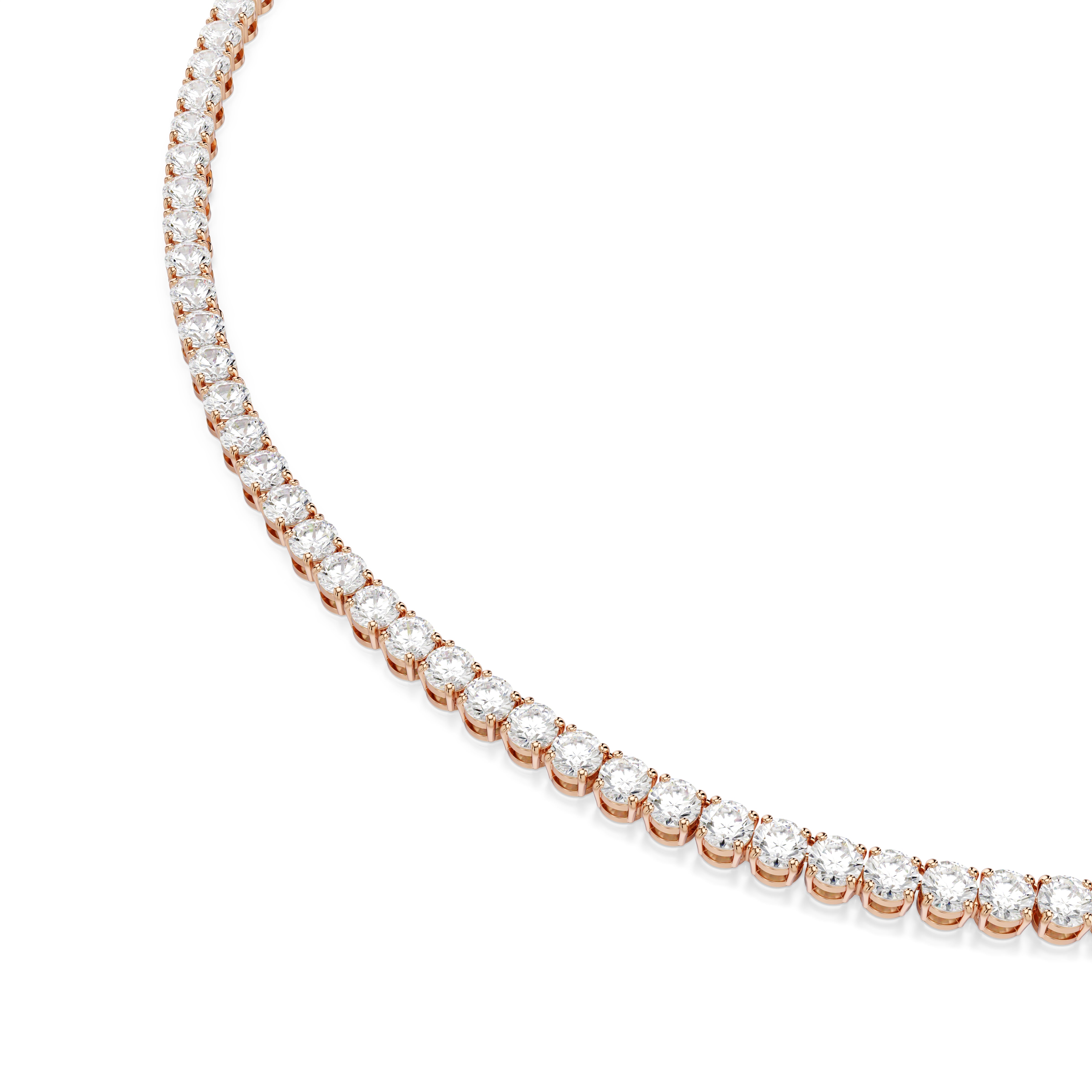 Swarovski Matrix Tennis Necklace – Round cut, White, 18K rose gold finish