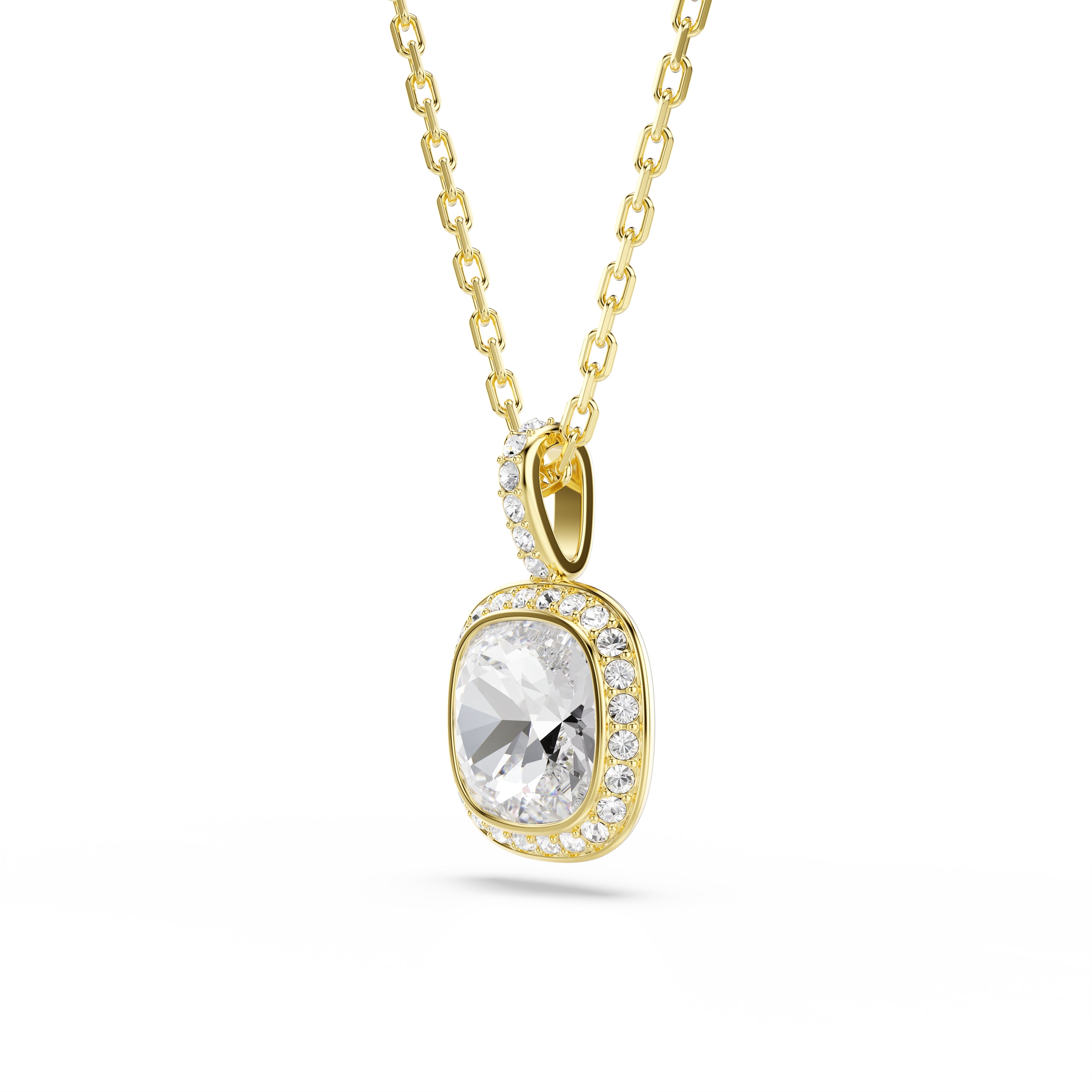 Swarovski Una Angelic Pendant – Cushion cut, White, 18K gold finish