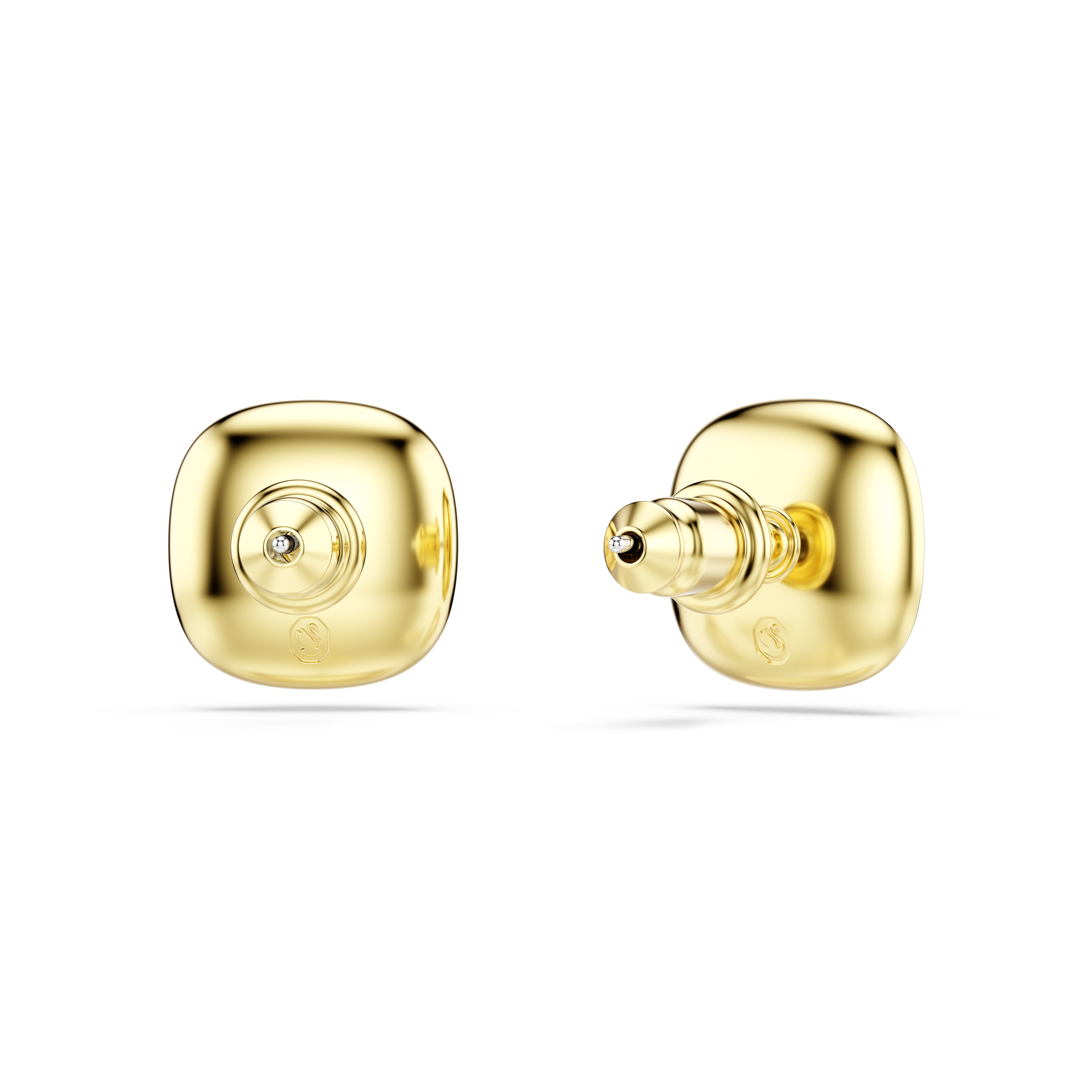 Swarovski Una Angelic Stud Earrings – Cushion cut, White, 18K gold finish