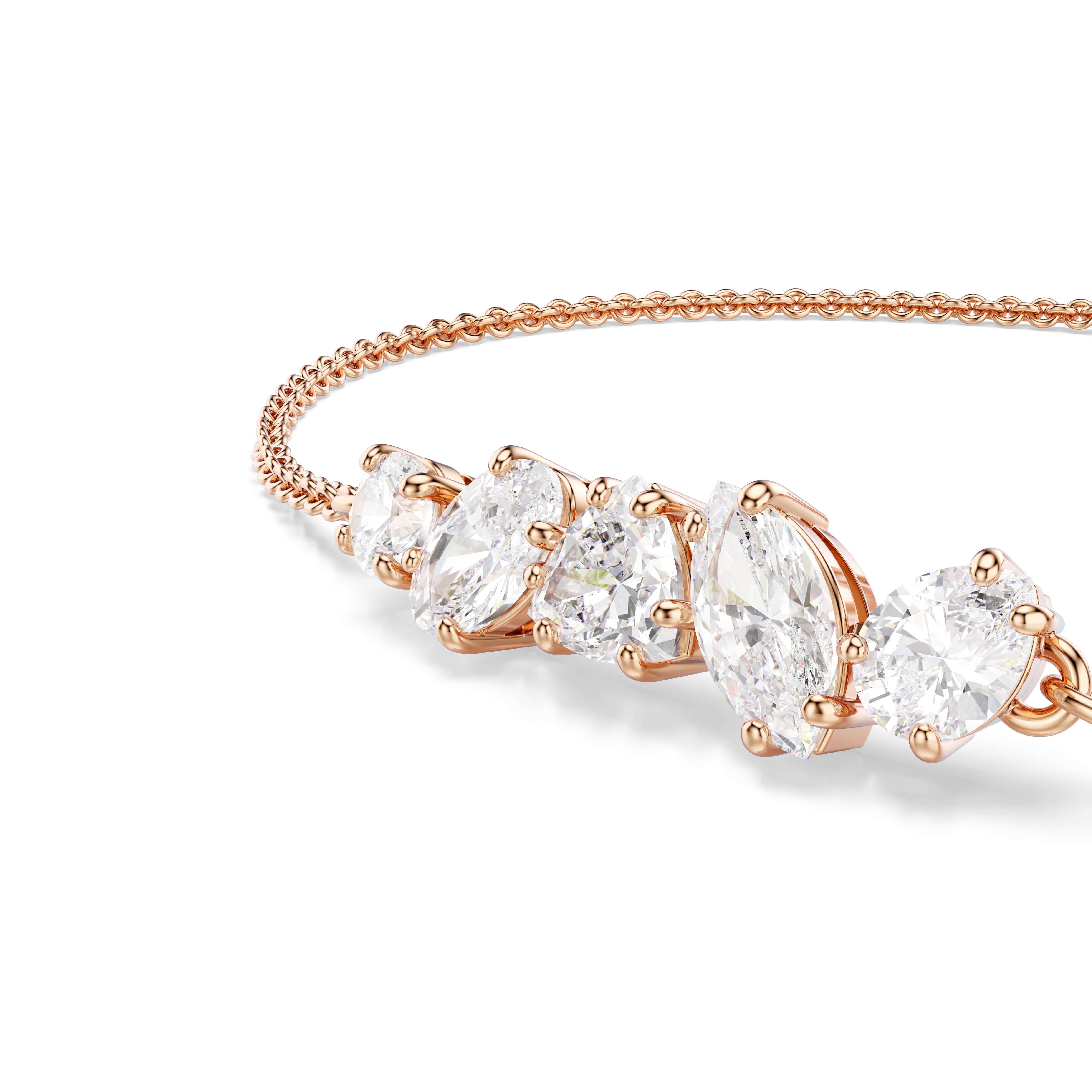 Swarovski Mesmera Bracelet – Mixed cuts, White, 18K rose gold finish