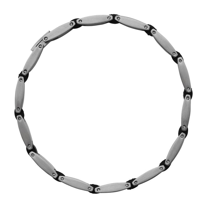 Najo Paragon Men's Steel & Rubber Bracelet