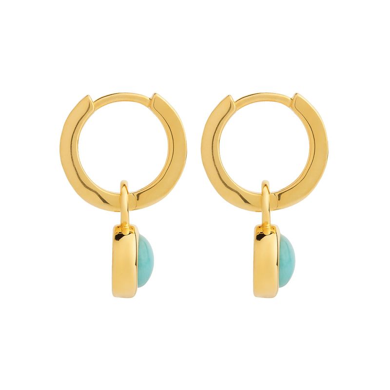 Najo Solace Yellow Gold Amazonite Huggie Earring