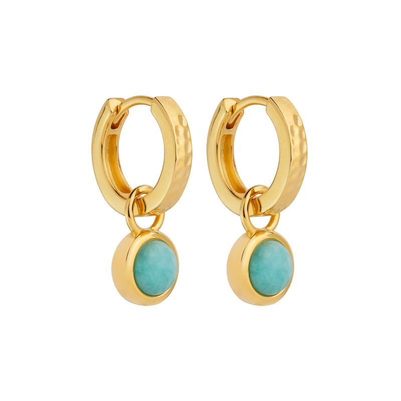 Najo Solace Yellow Gold Amazonite Huggie Earring