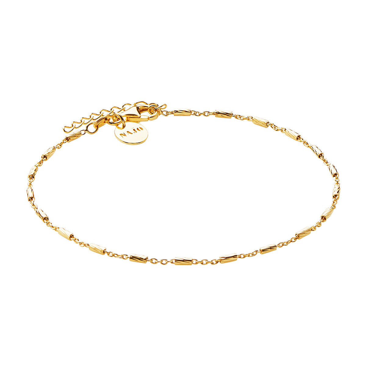 NAJO Equilibrium Yellow Gold Chain Anklet (23cm+ext)