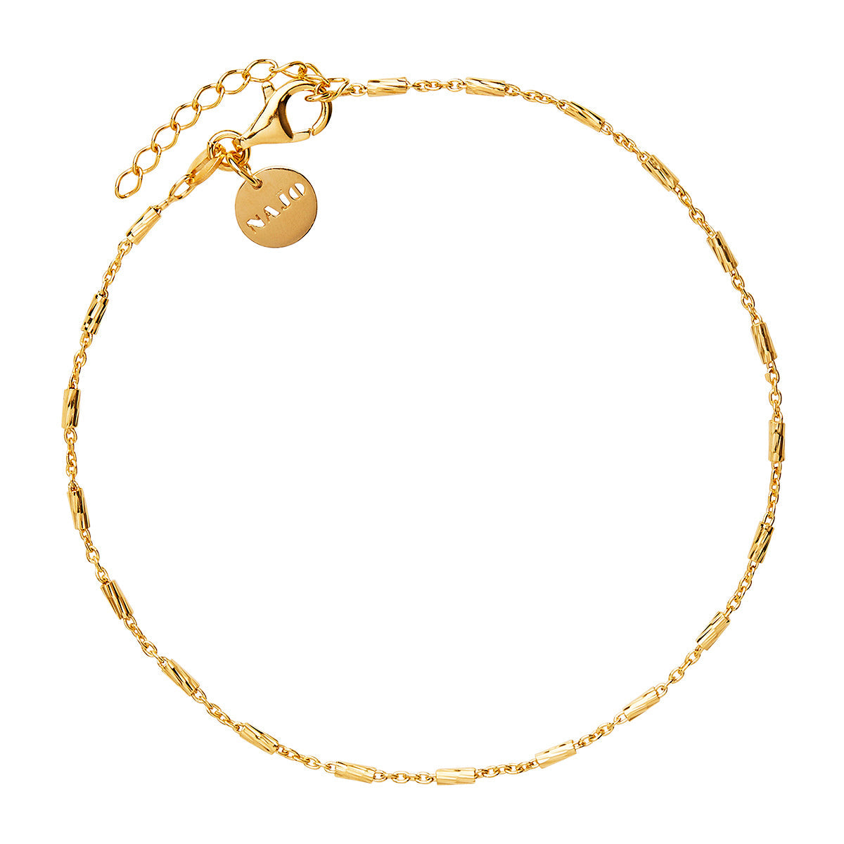 NAJO Equilibrium Yellow Gold Chain Anklet (23cm+ext)