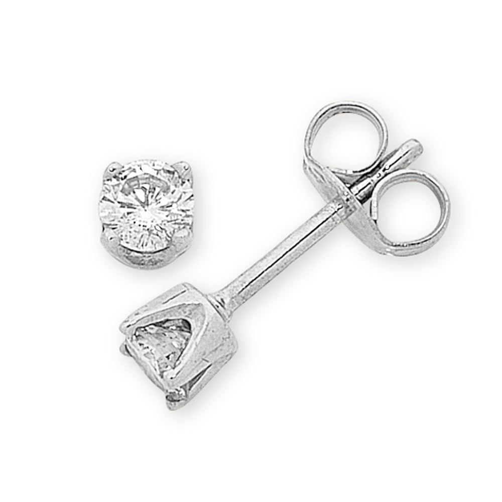 9Ct White Gold 0.12Ct Diamond Studs