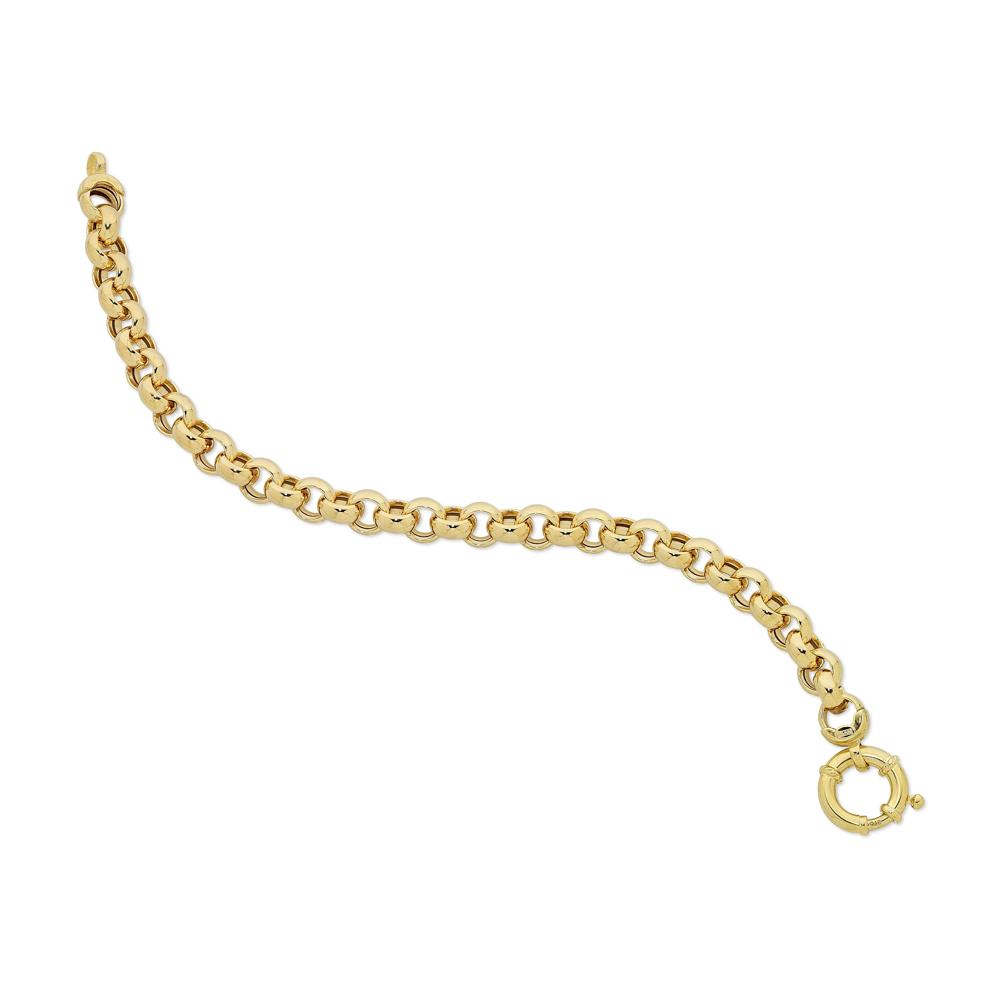 9ct Gold Silver Filled Belcher Bracelet - 20cm