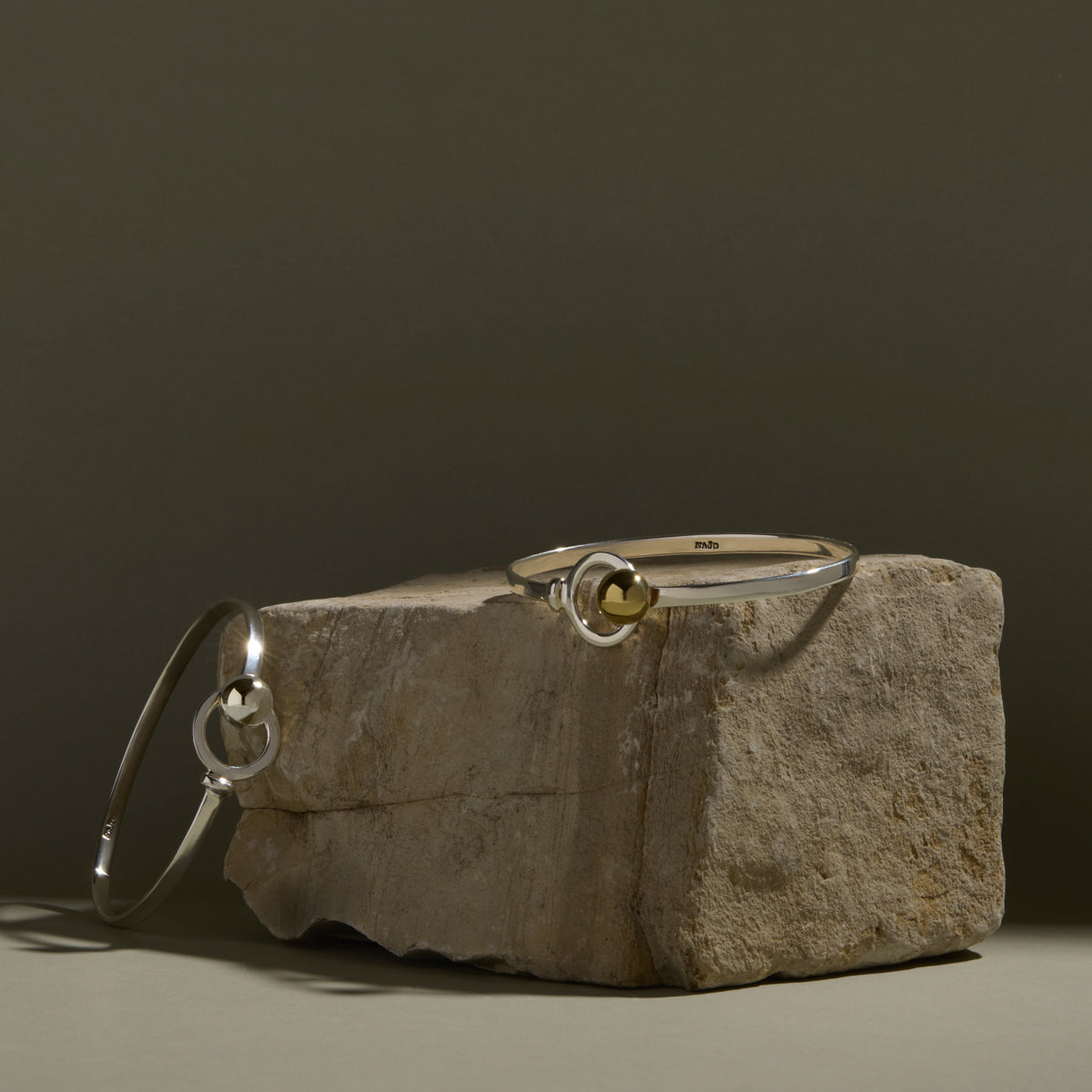 Najo Aurora Bangle - Sterling Silver/Yellow Gold