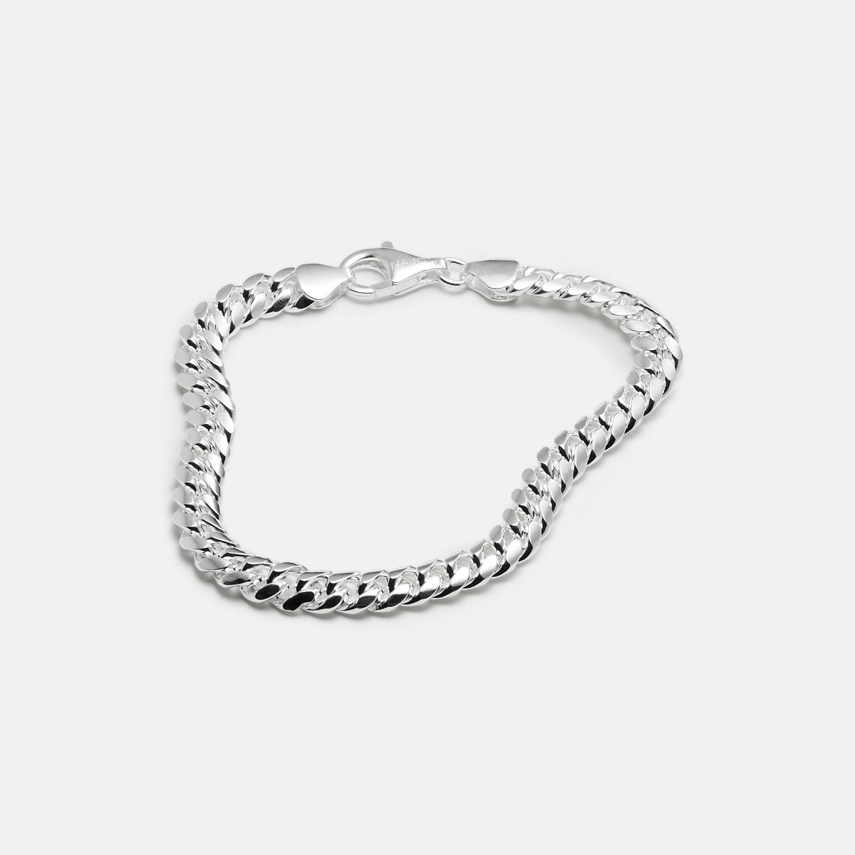 Najo Men's Solid Silver Cuban Bracelet (19cm)