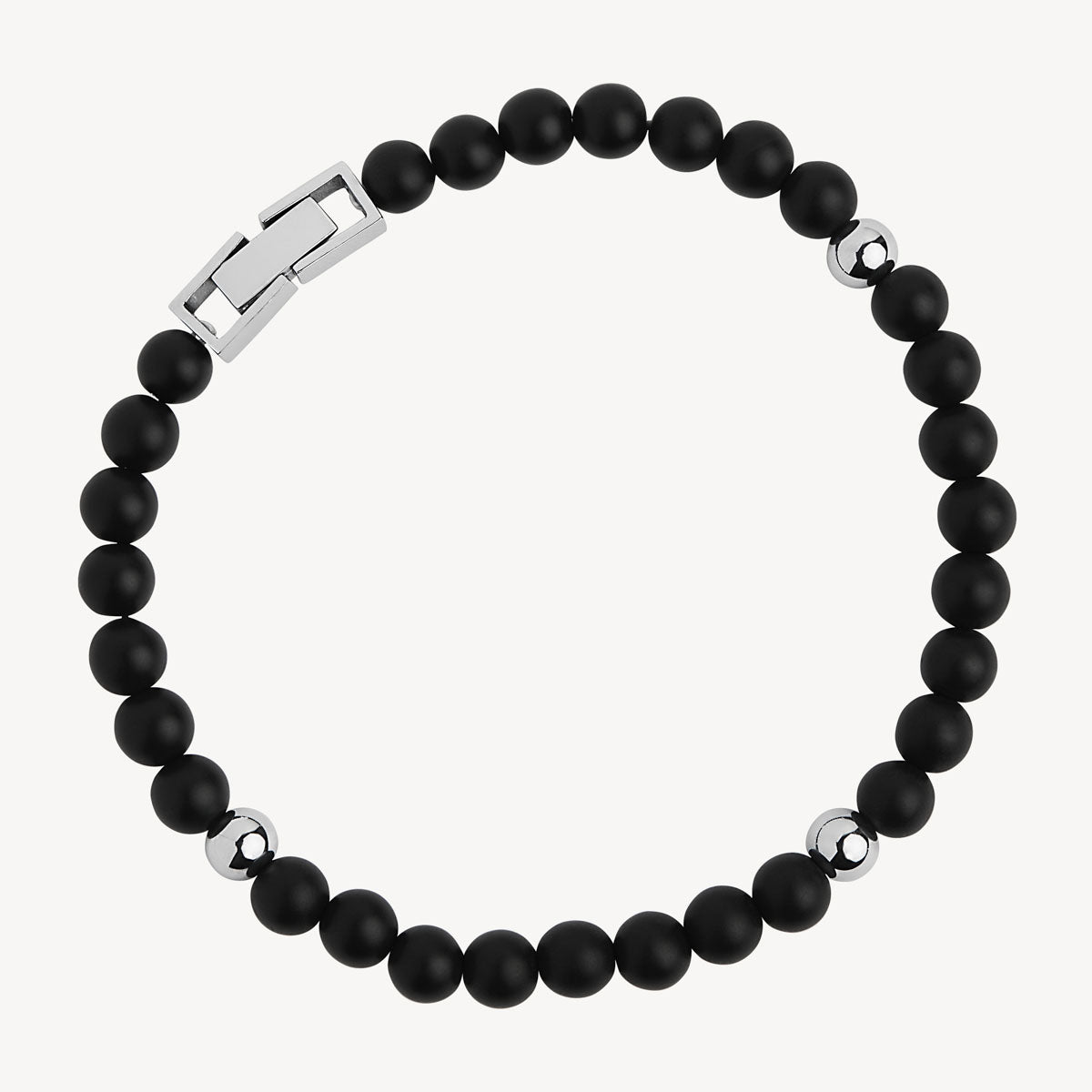 Najo Atlas Men's Beaded Bracelet - Black Onyx (6mm)