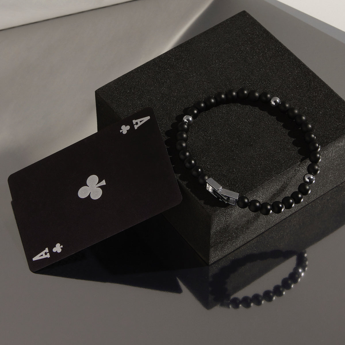 Najo Atlas Men's Beaded Bracelet - Black Onyx (6mm)
