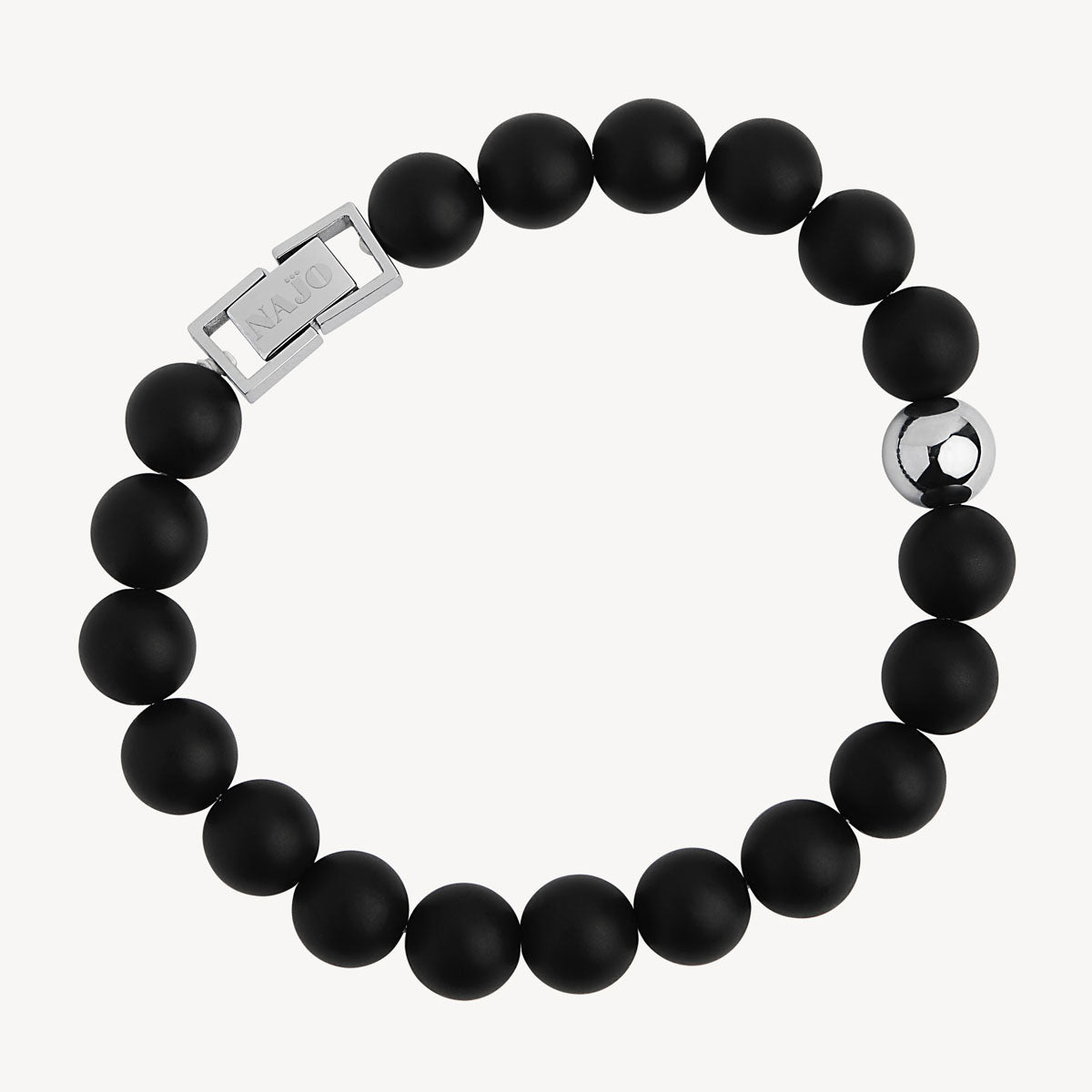 Najo Atlas Men's Beaded Bracelet - Black Onyx (10mm)