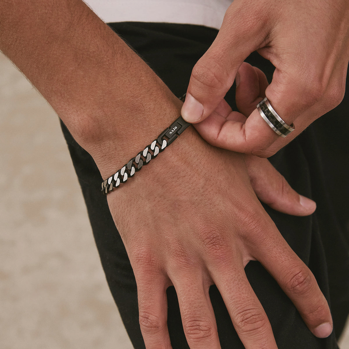 Najo Aviator Carbon Fibre and Steel Ring