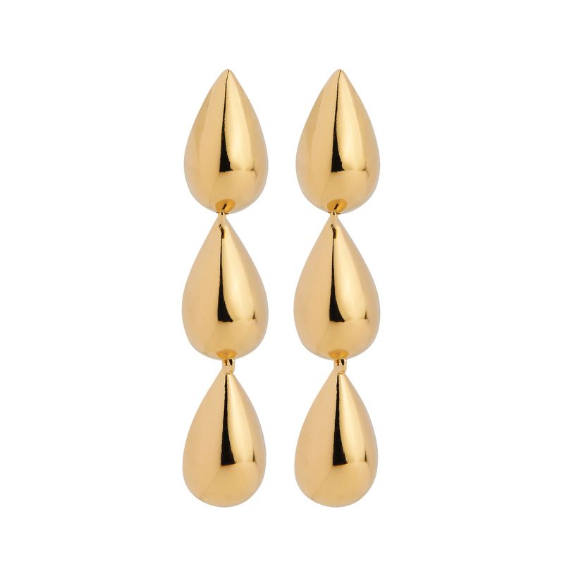 Najo Liora Triple Drop Stud Earring - Yellow Gold