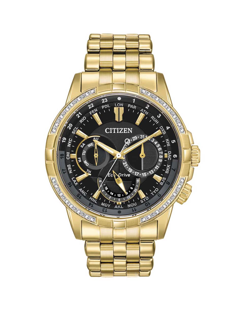 Citizen Calendrier Men's Eco-Drive Diamond Bezel Watch BU2082-56E 
