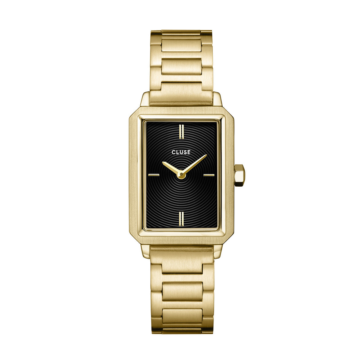 CLUSE Fluette Circular Textured Black/Gold Link CW11512