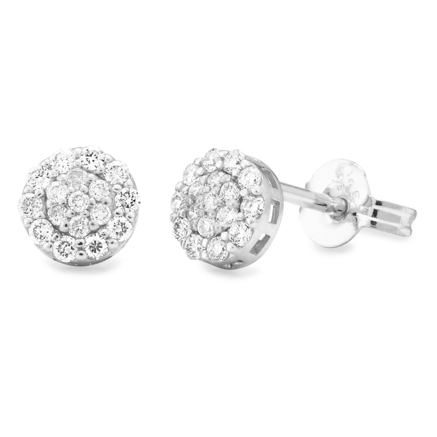 Diamond Stud Earrings 9ct White Gold