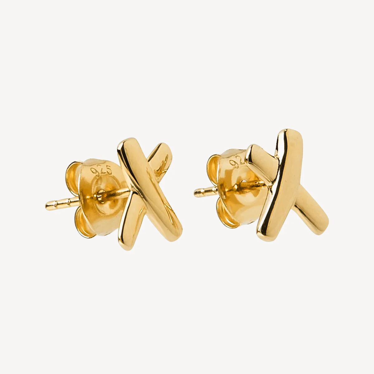 Najo Kiss Stud Earring - Yellow Gold