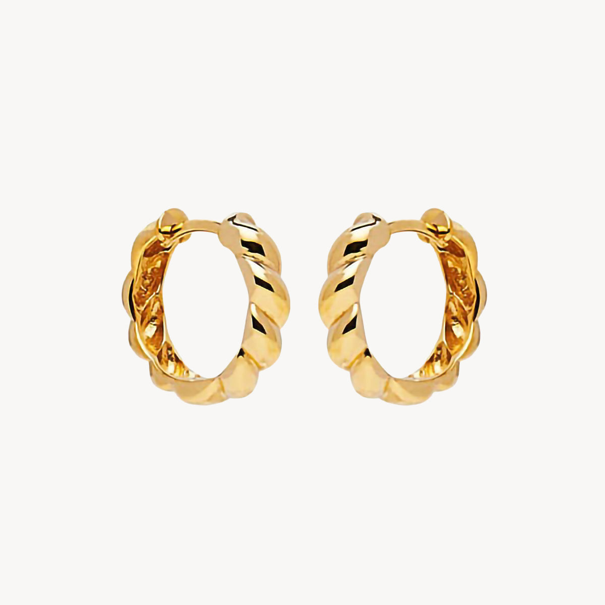 Najo Zippy Twist Huggie Earring - Yellow Gold