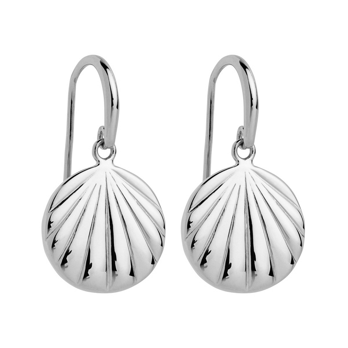 Najo Silver Fan Disc Drop Earrings