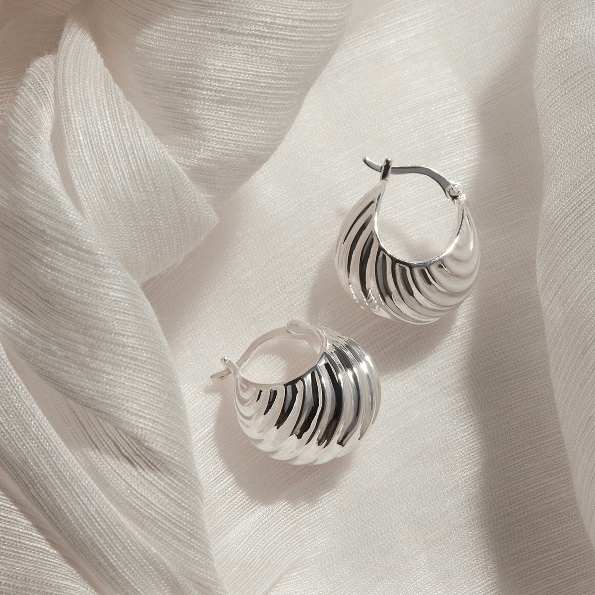 Najo Cloud Catcher Hoop Earrings - Sterling Silver