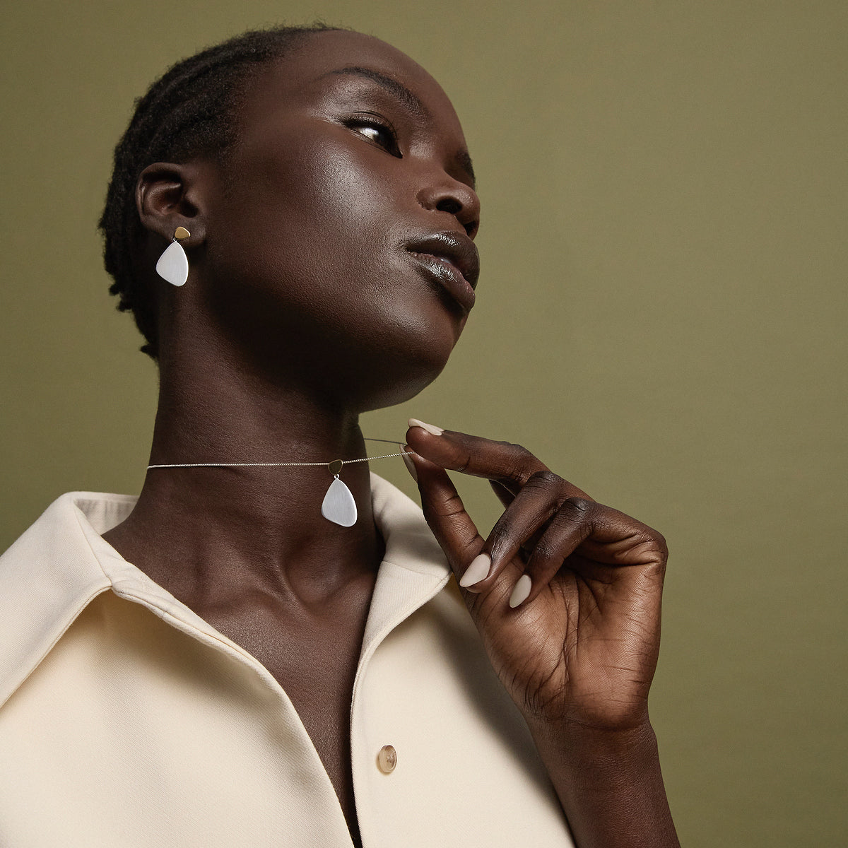 Najo Papillon Two-Tone Stud Earrings