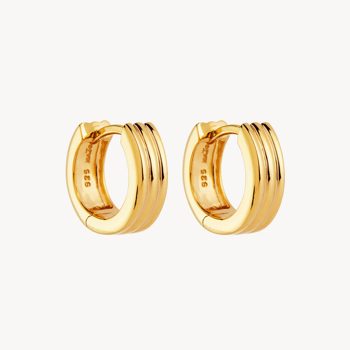 Najo Carrousel Huggie Earrings - Yellow Gold